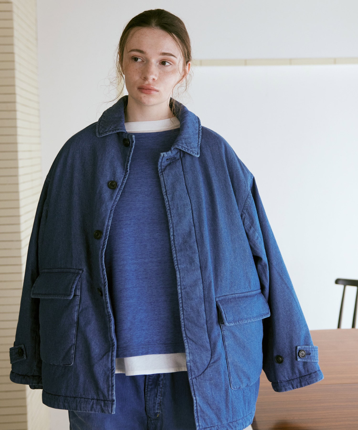 J2162 ステンカラー中綿ジャケット