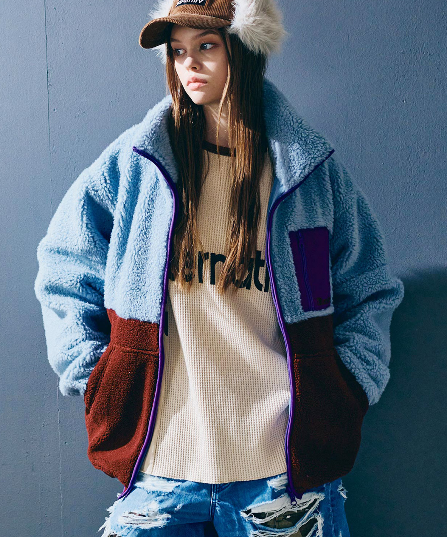 J2163 マルチカラーボアジャケット