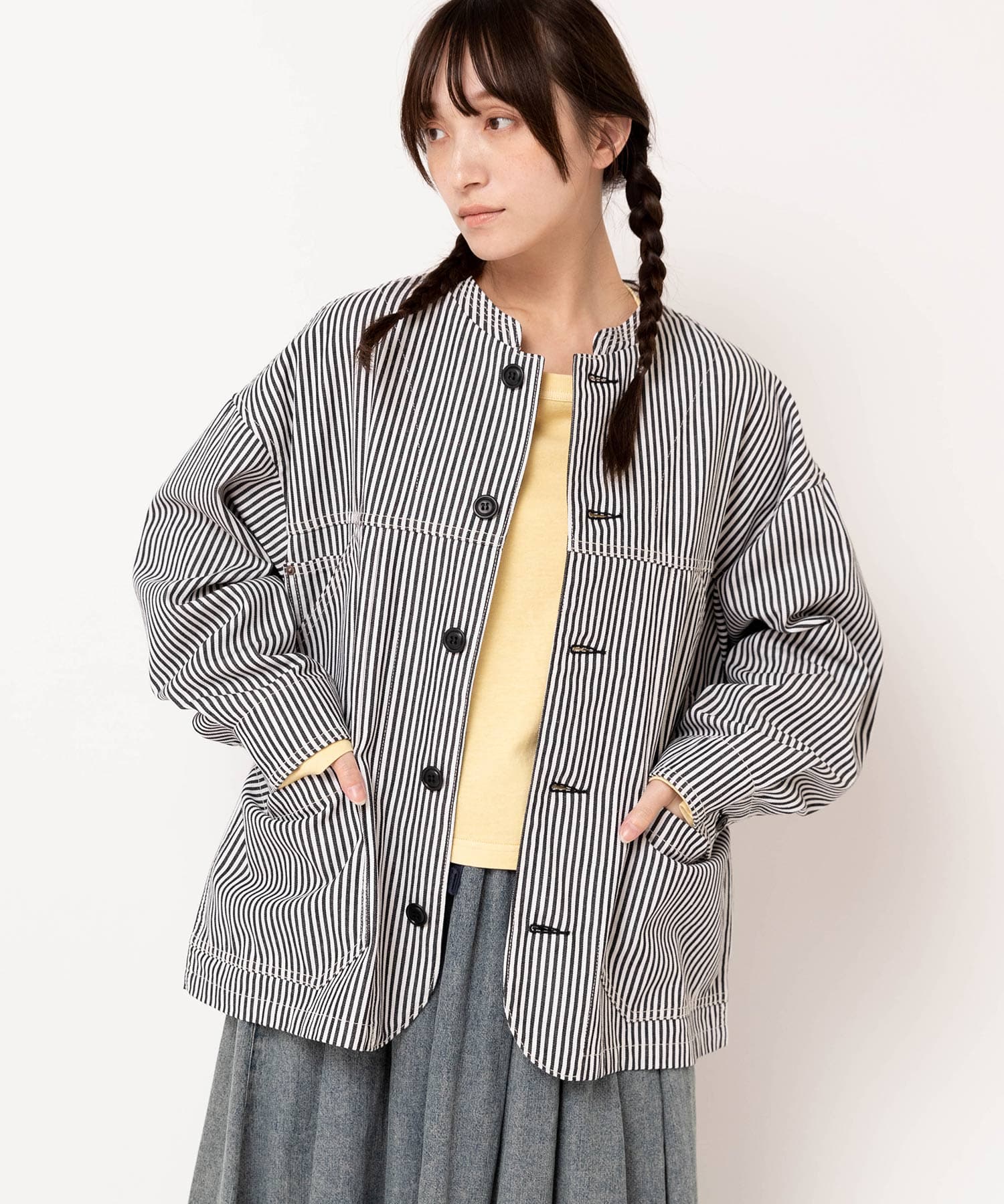 【2月中旬納期】J2176 フレンチワークのマルシェジャケット