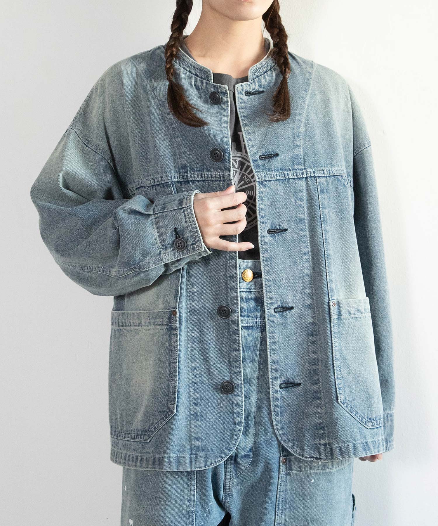 【2月中旬納期】J2176 フレンチワークのマルシェジャケット