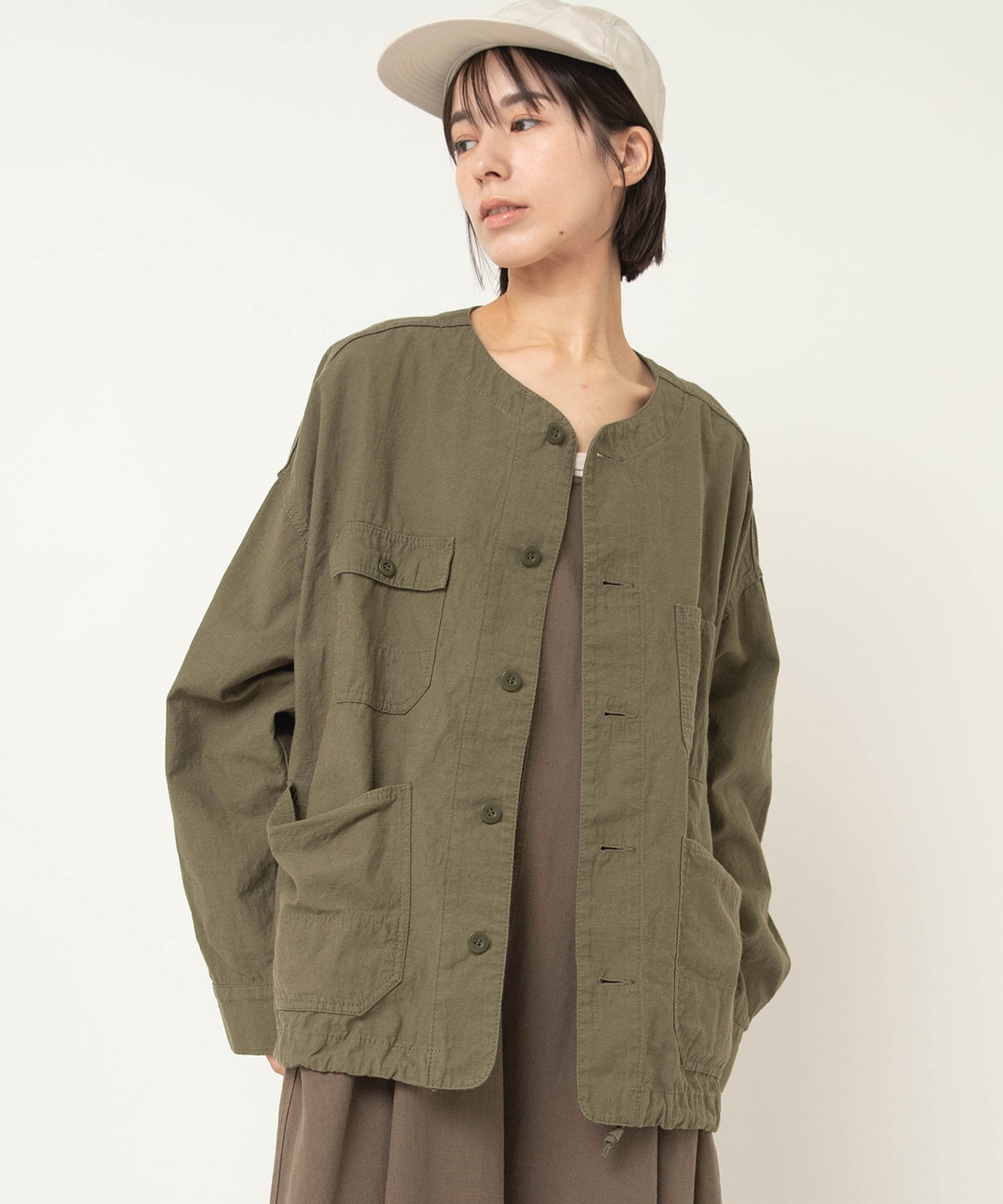 【2月下旬納期】J2179 ノーカラーワークジャケット