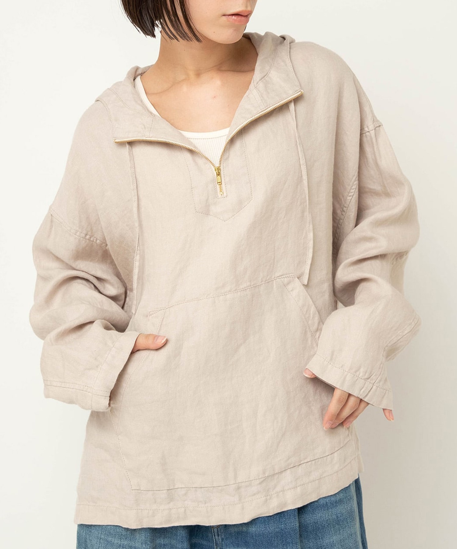 J2185 リネンツイルアノラックジャケット