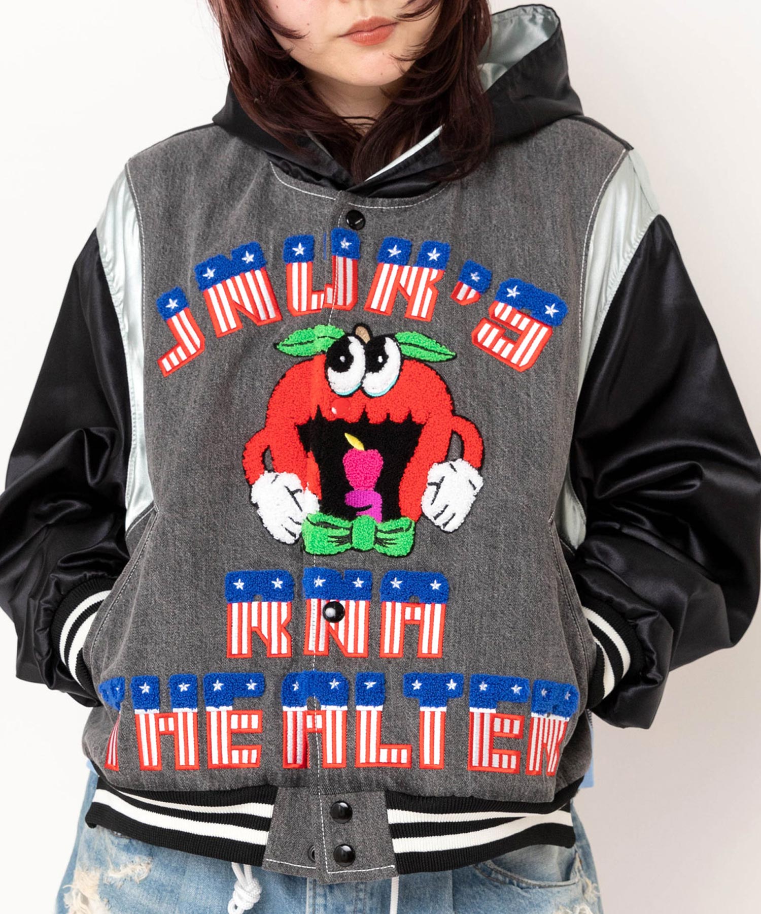 【2月下旬納期】J2186 デニムコンビサテンスタジャン