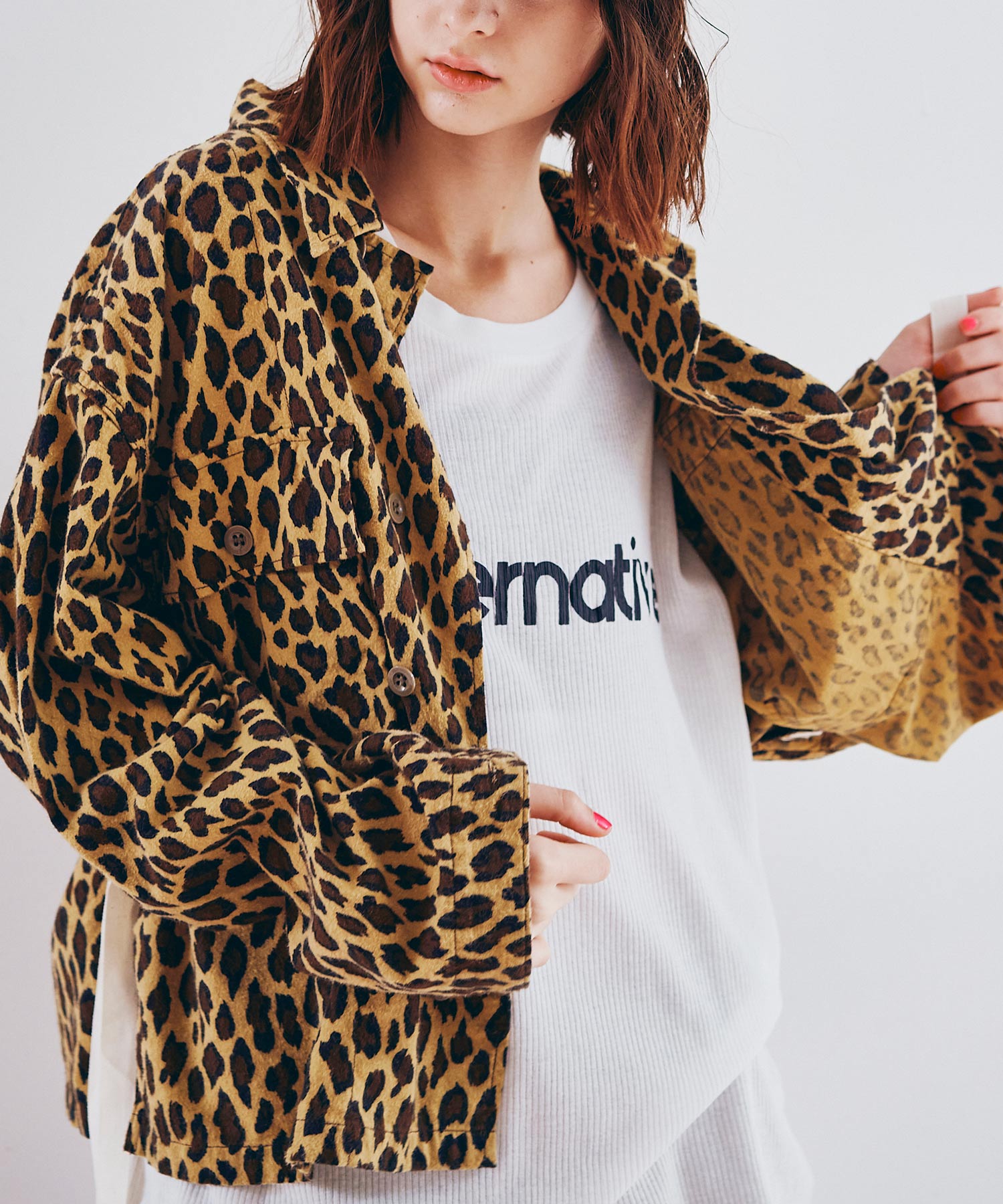 J2187 パイル刺繍シャツジャケット