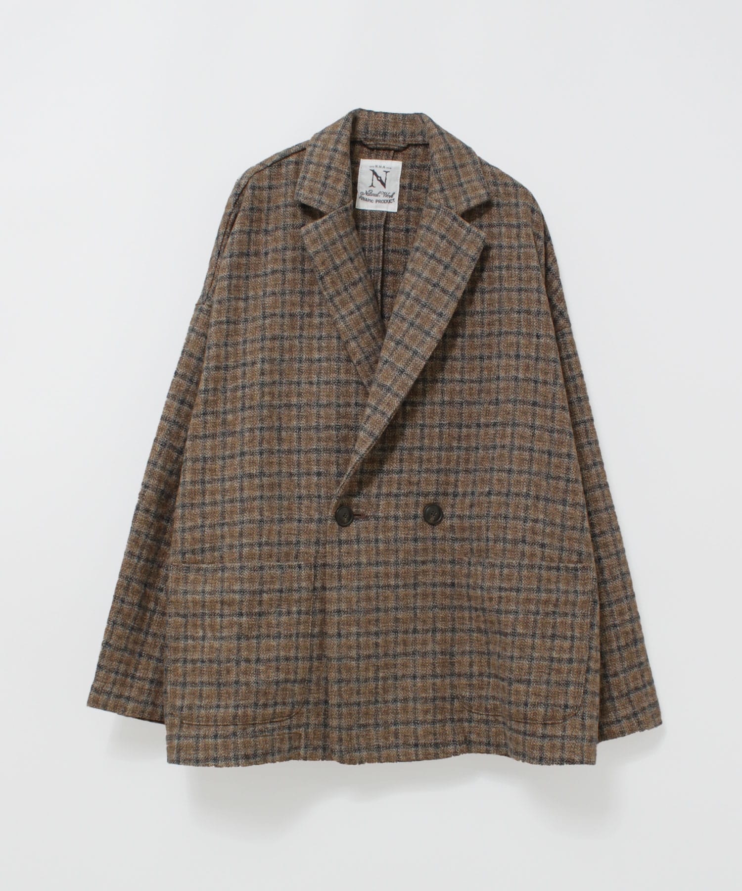J2202 TWEEDY COTTON チェックダブルジャケット