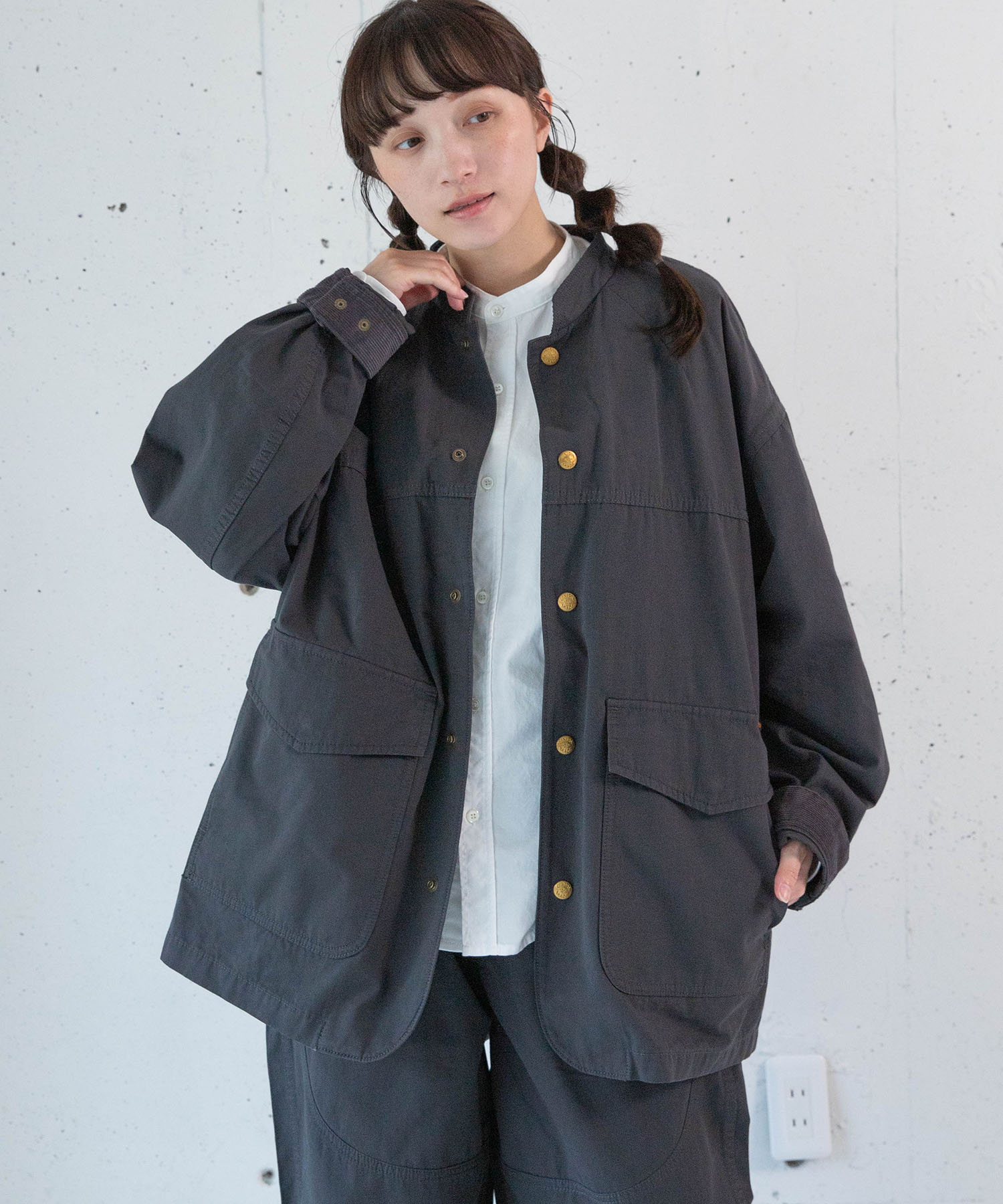 【10月中旬納期】J2208 ボアベスト付きトラヴァイユジャケット