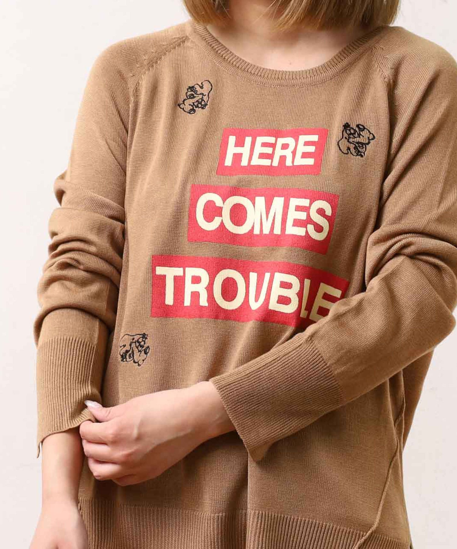 K2167 カムズロゴプリントセーター