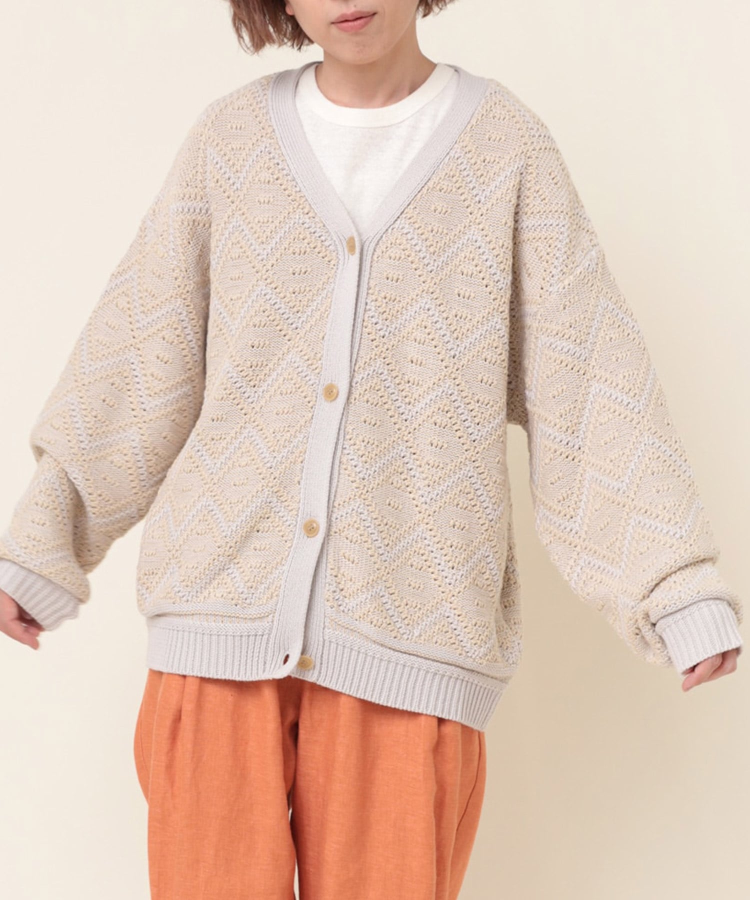 K2636 ジャカードカーディガン