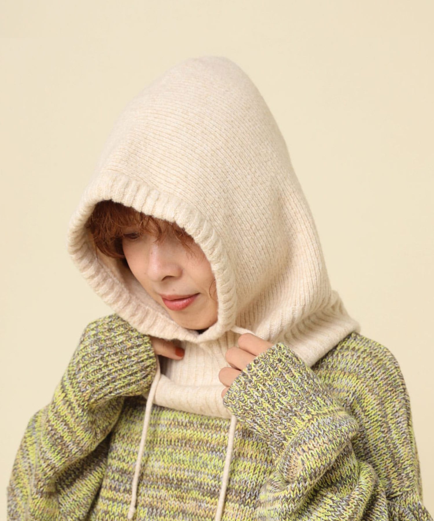 K2690 ウール混リブバラクラバ