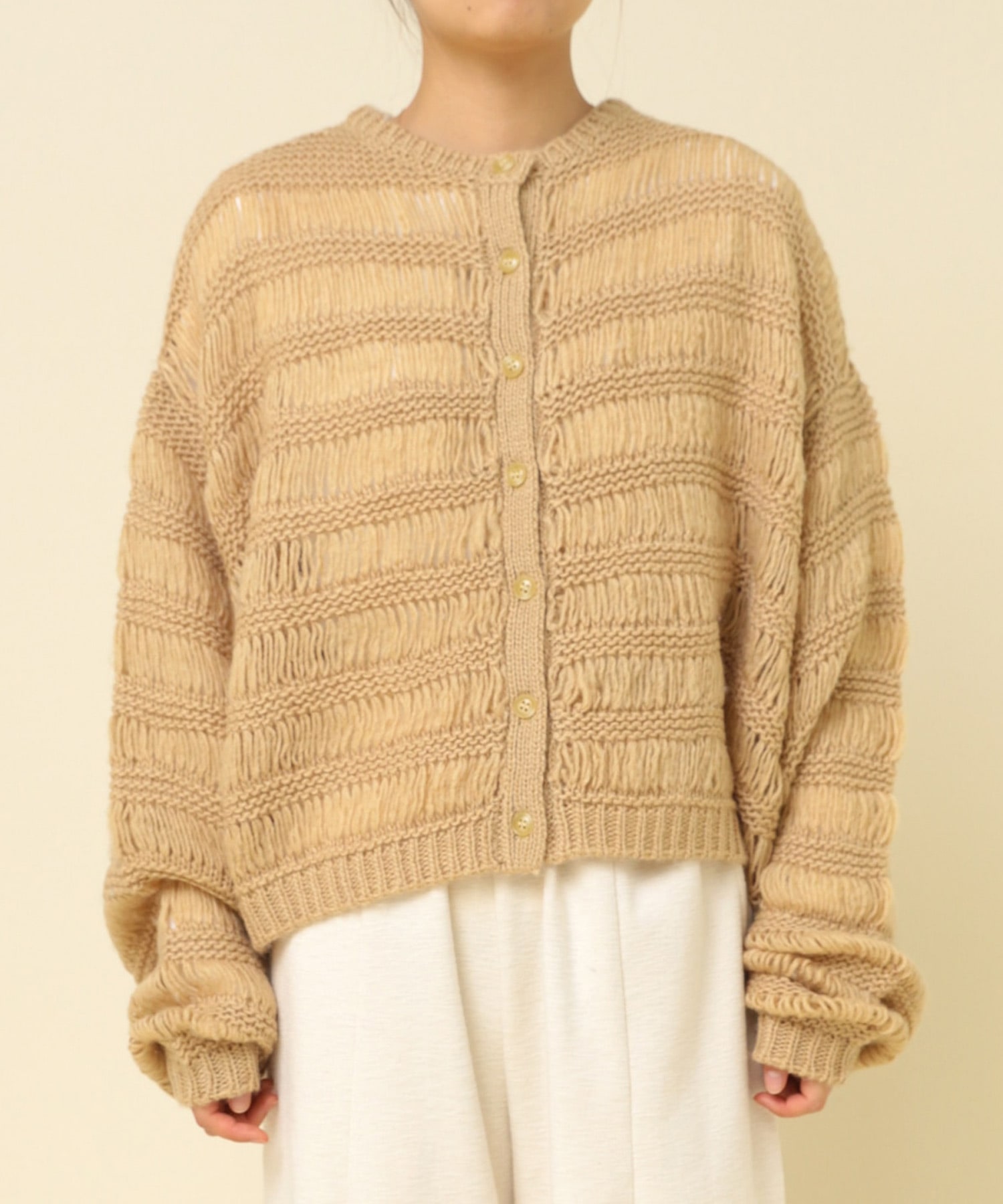 K2696 ウール混ざっくりカーディガン