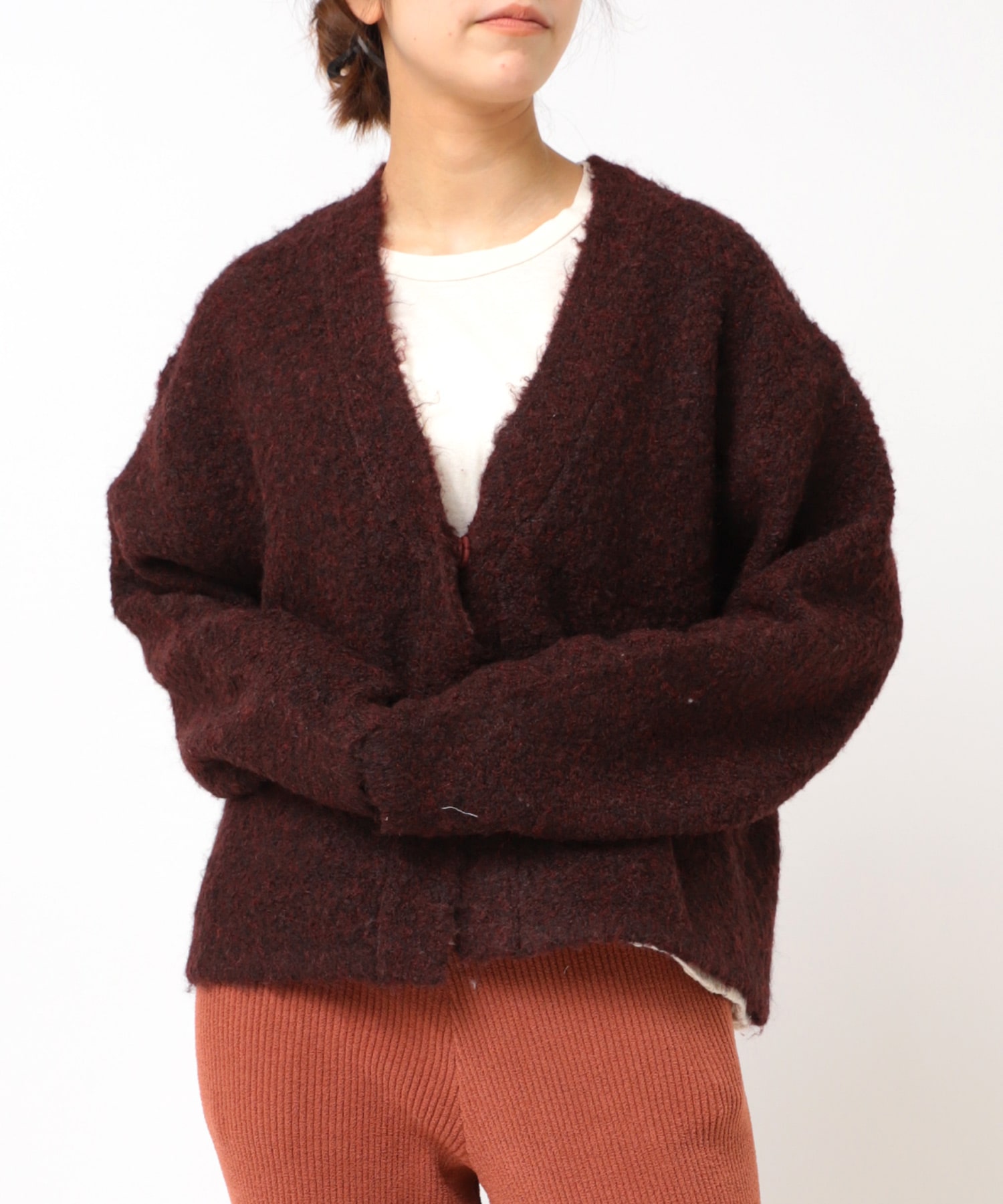 K2699 ブークレーニットショートカーディガン