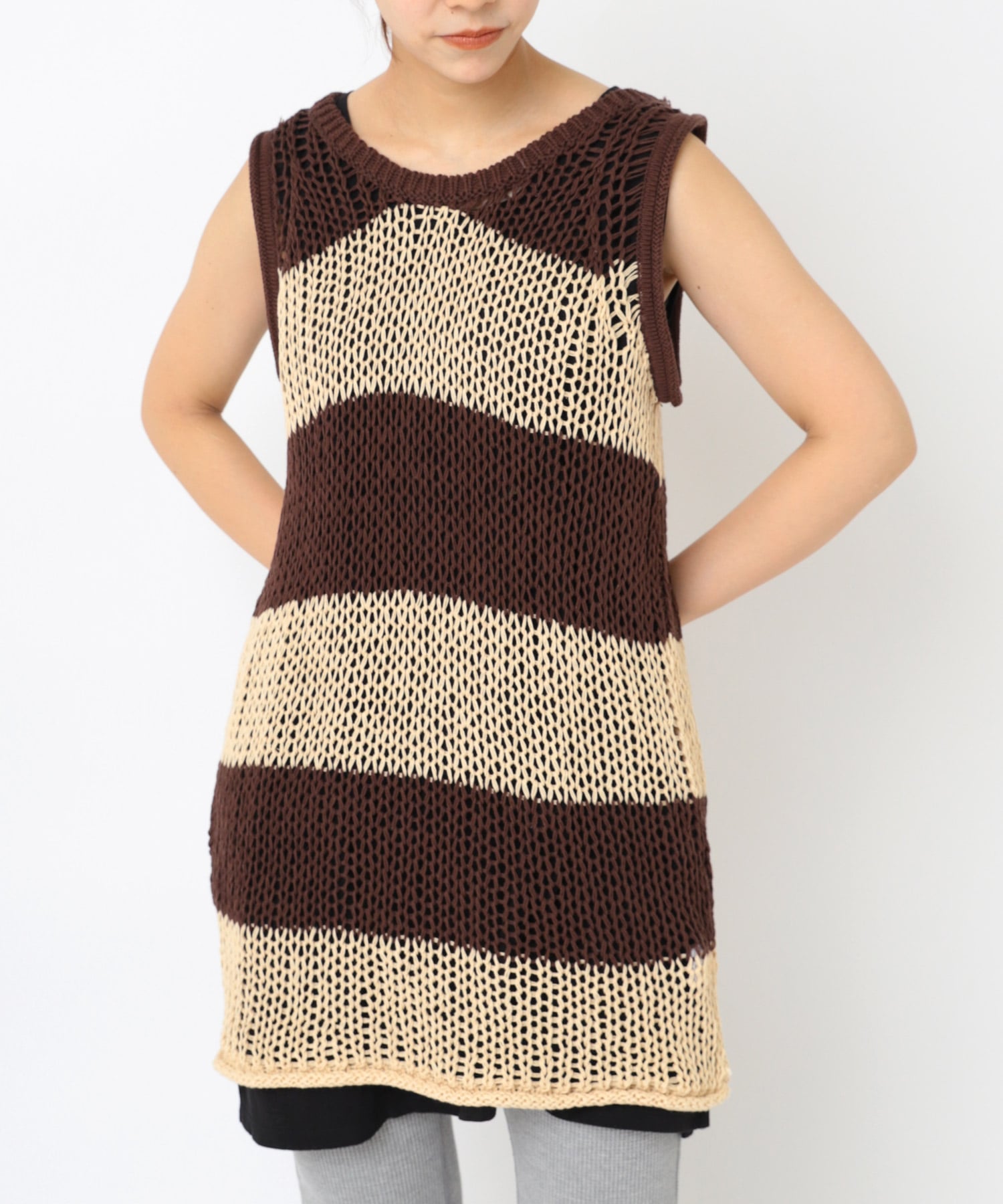 K2723 ワイドボーダーメッシュタンク