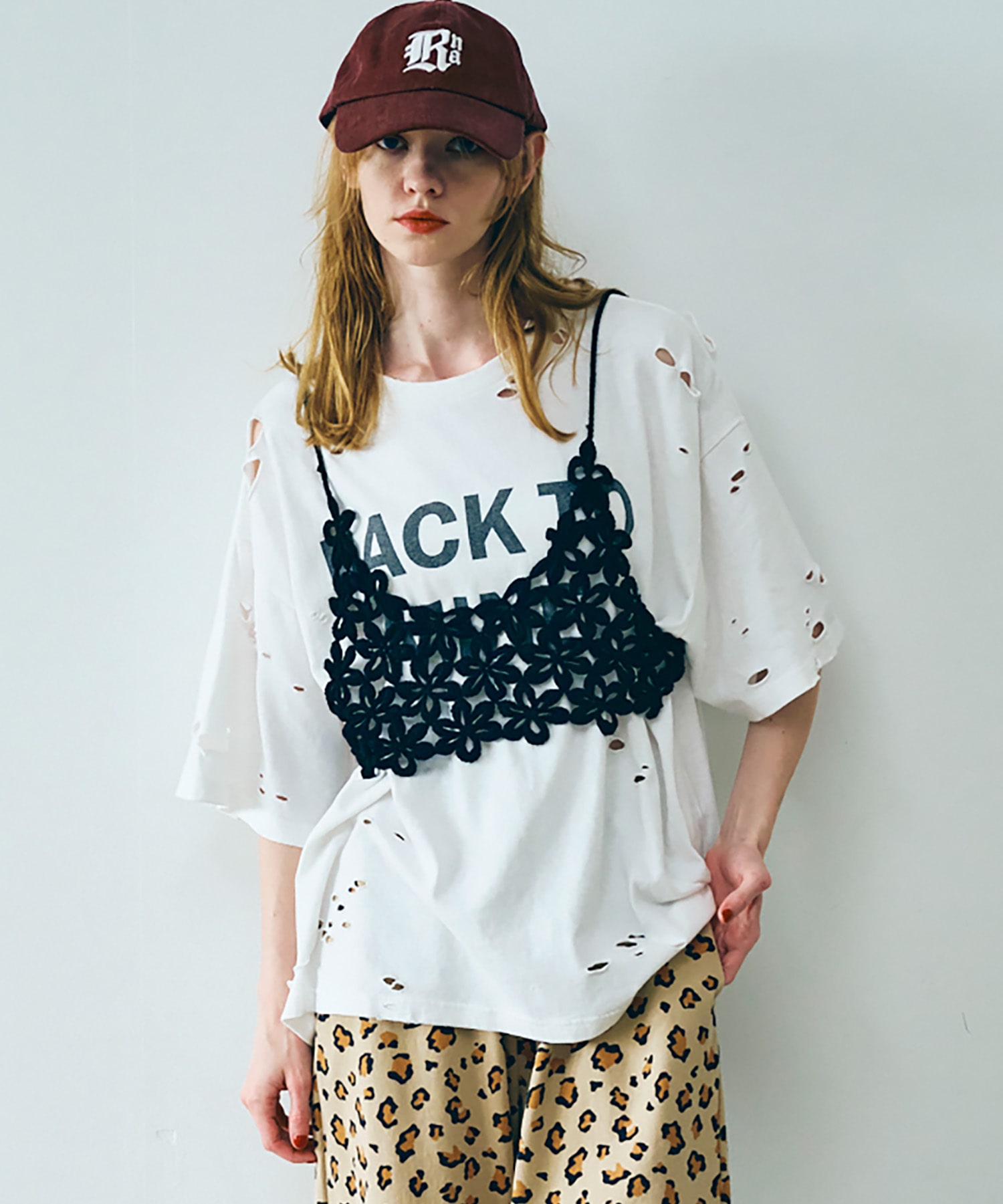 K2724 手編みフラワーブラトップ