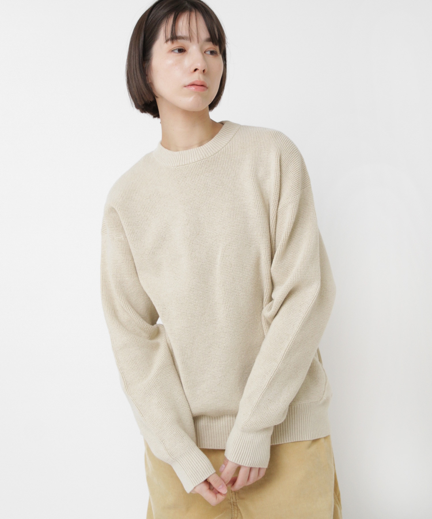 K2725 ワッフルニットスウェット