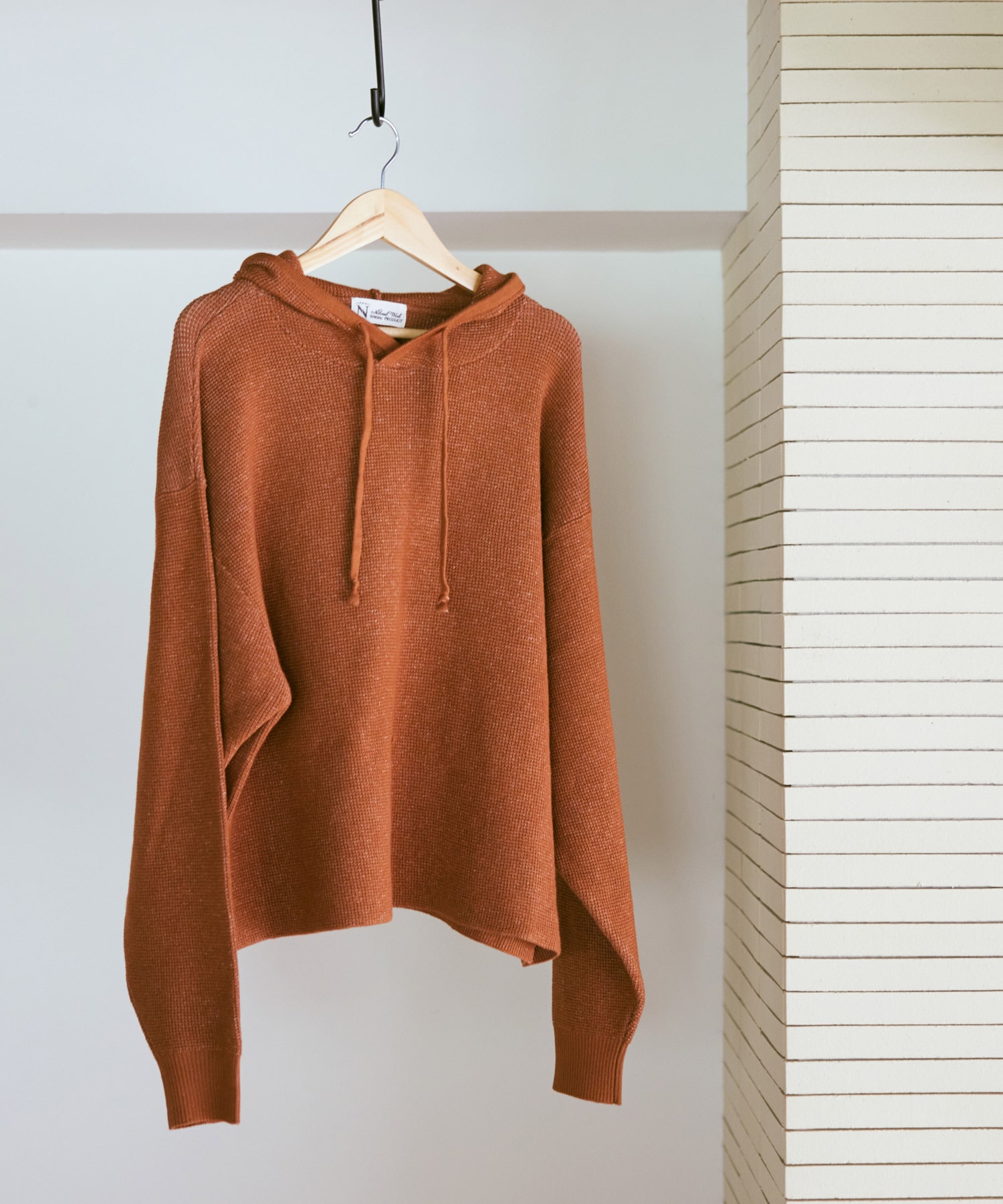 K2726 ワッフルニットフーディー