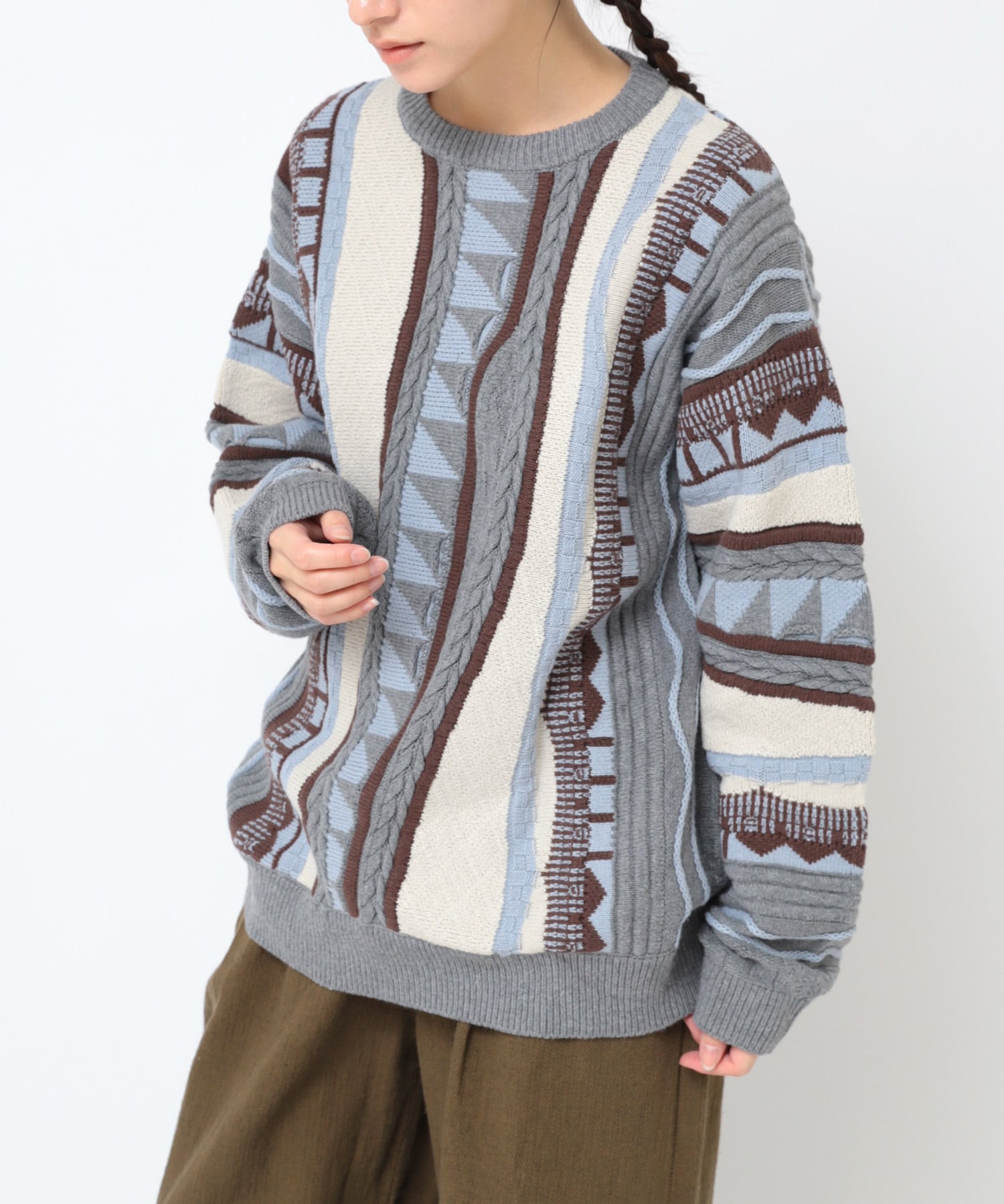 K2730 3Dニットプルオーバー