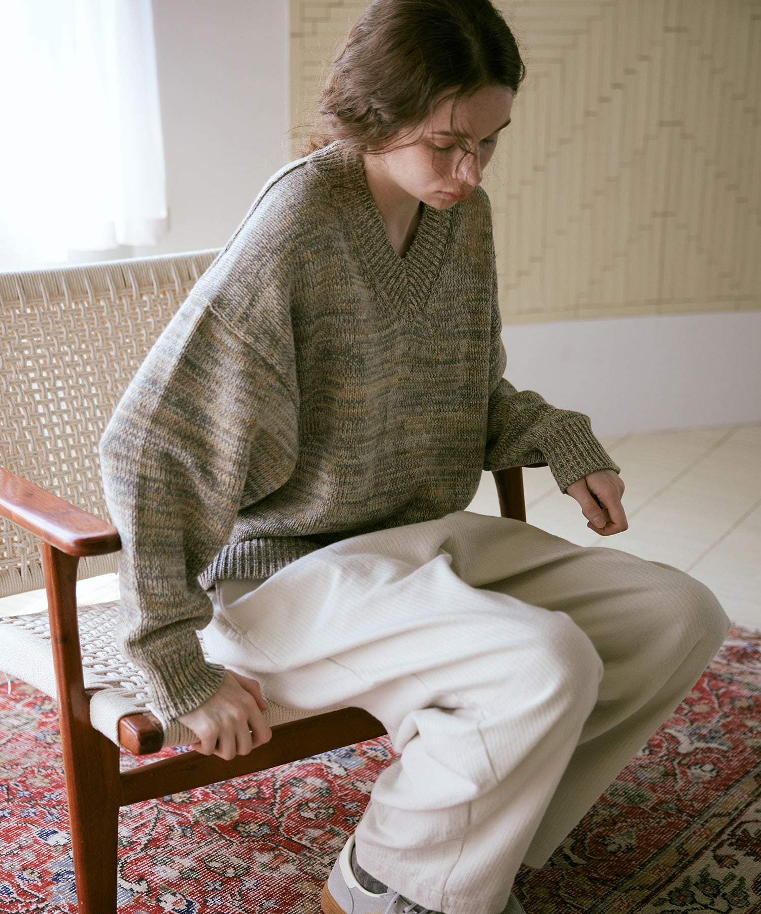 K2735 ミックスカラーVプルオーバー