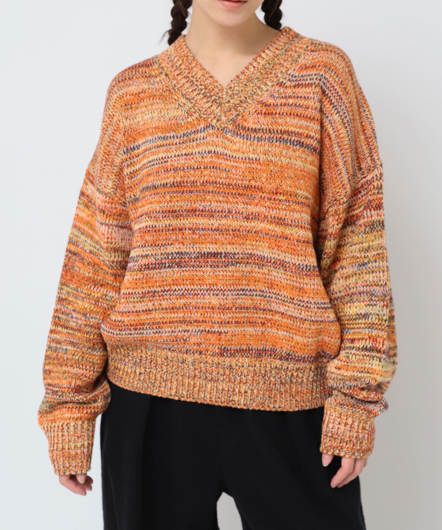 K2735 ミックスカラーVプルオーバー