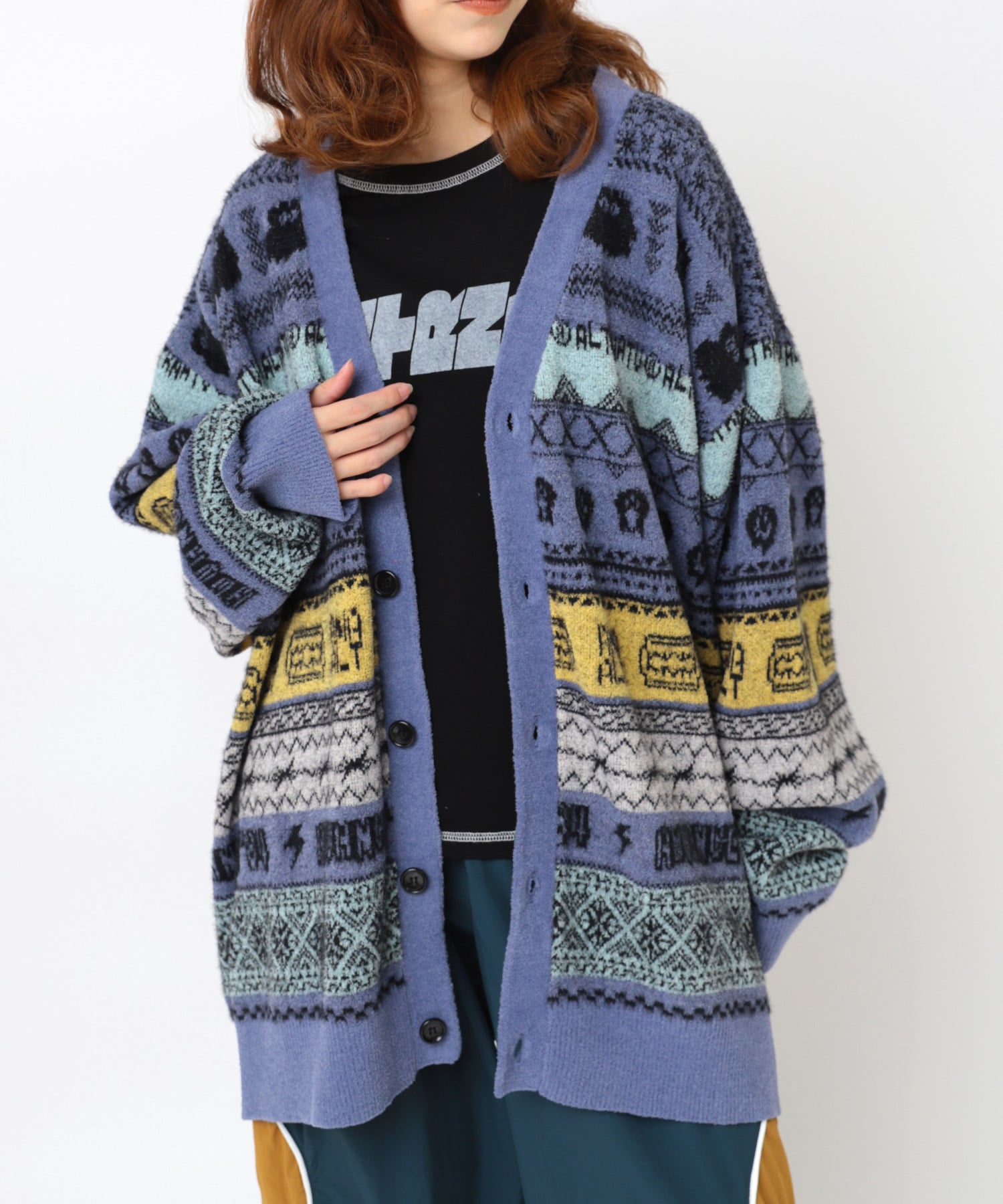 K2742 POPボーダーカーデ