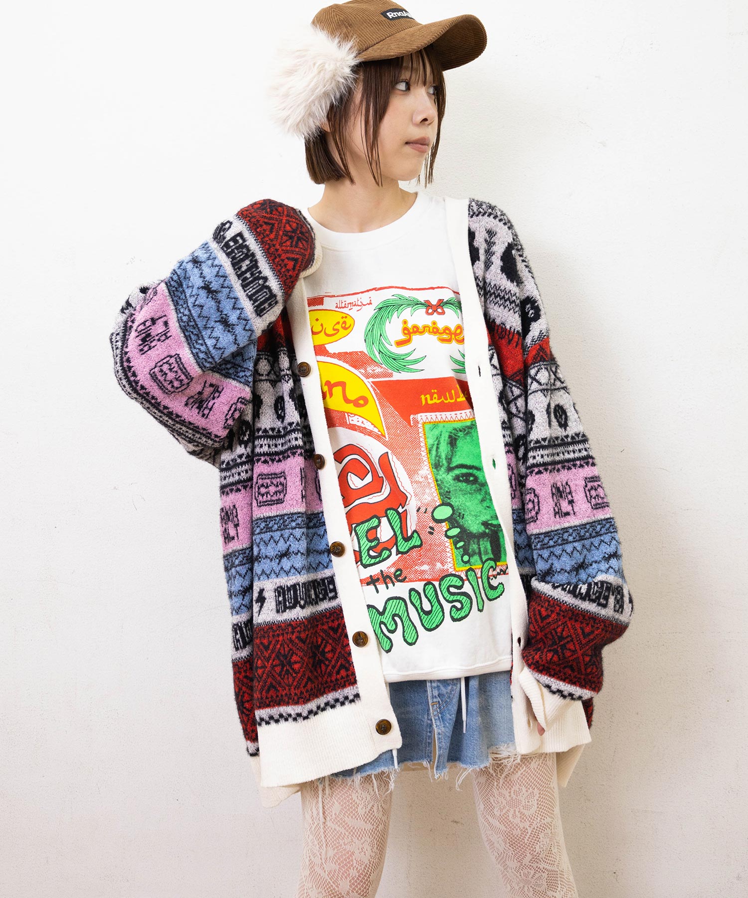 K2742 POPボーダーカーデ