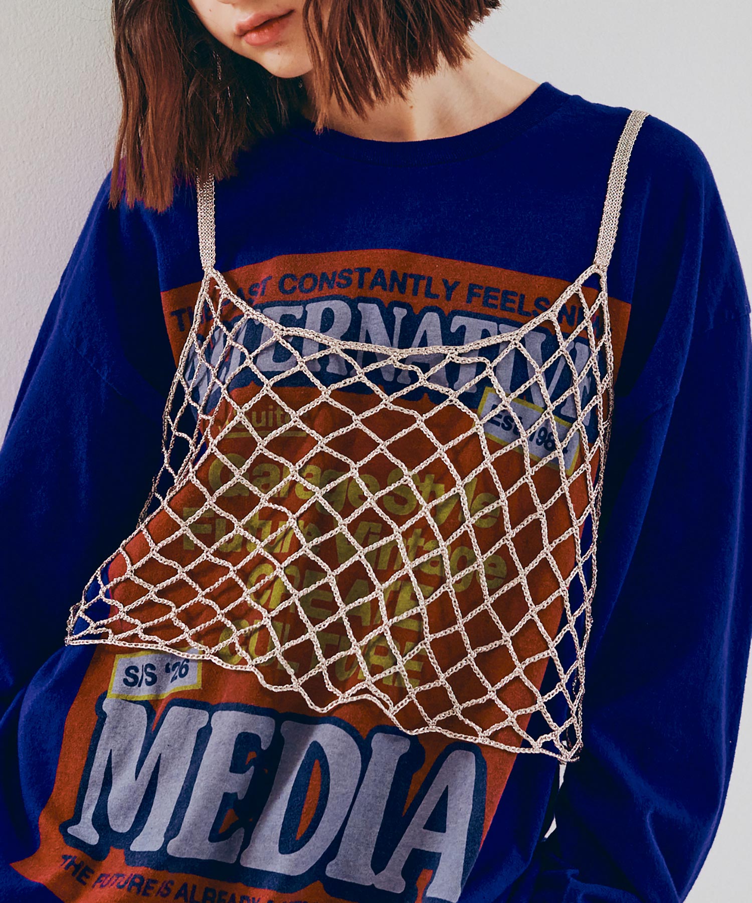 K2744 メタルヤーンハーフキャミ