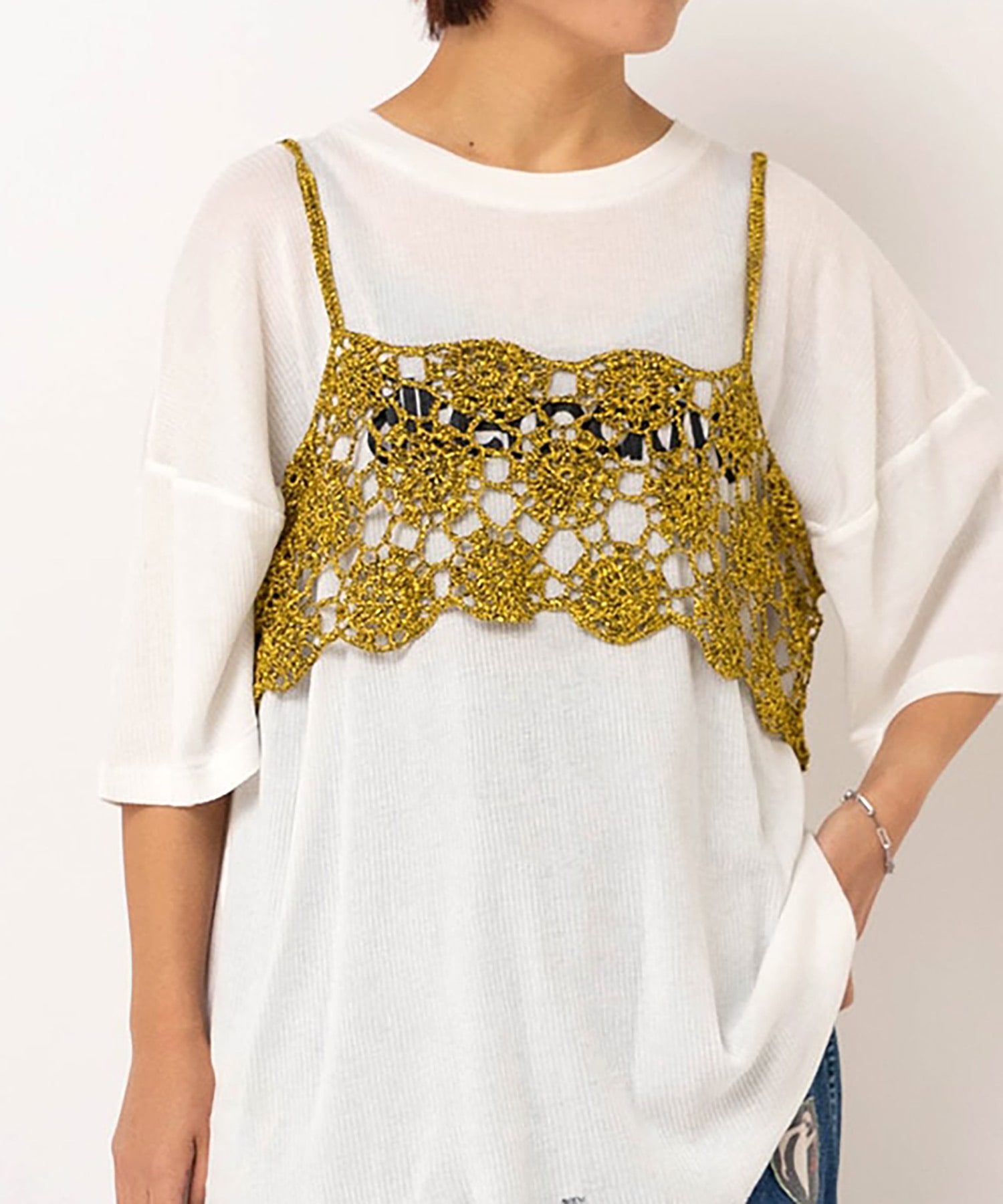 K2745 フラワーメタルキャミ