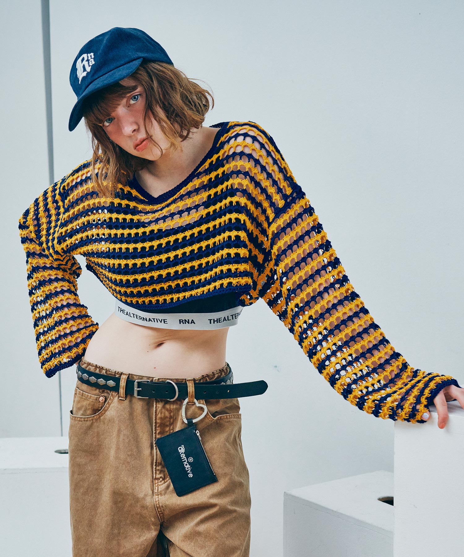 K2747 BIGメッシュボーダープルオーバー