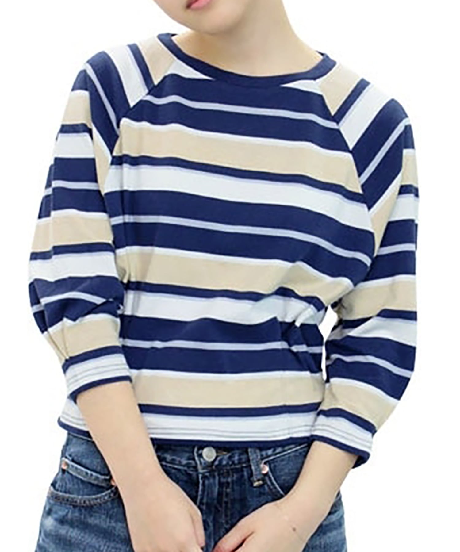 M0296 マルチボーダーショートタックプルオーバー