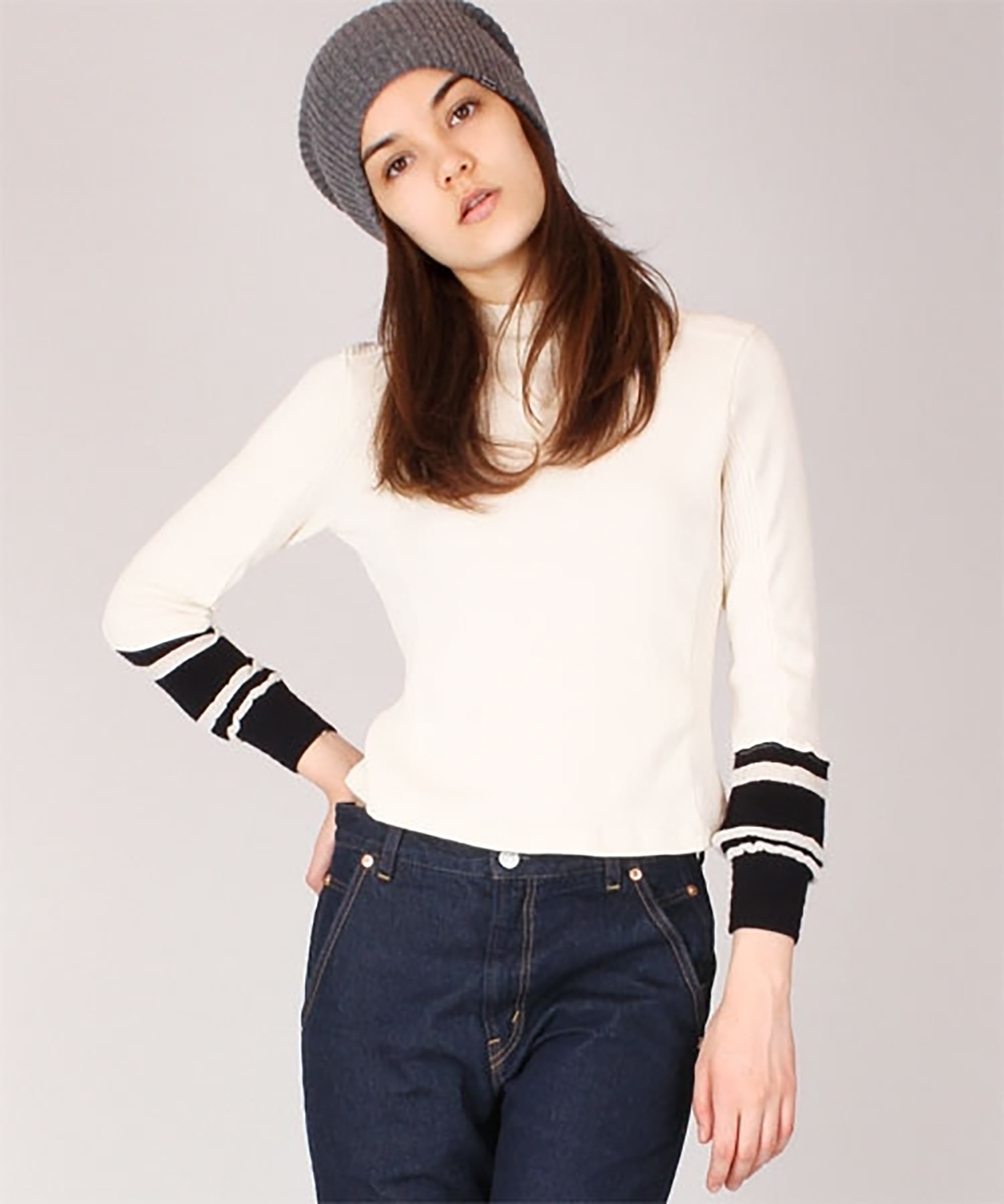 M0576 ラインボーダーフライスプルオーバー