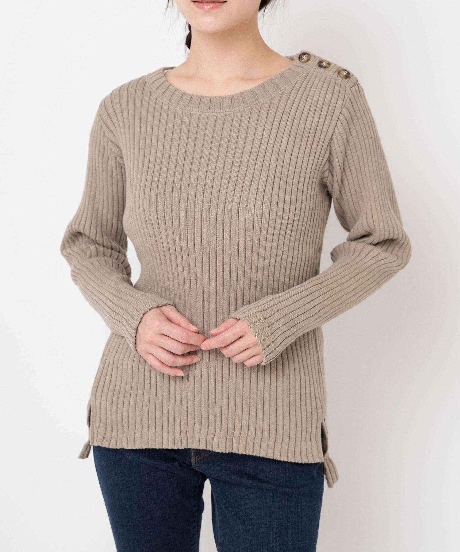 M0620 ワイドリブ スリットプルオーバー