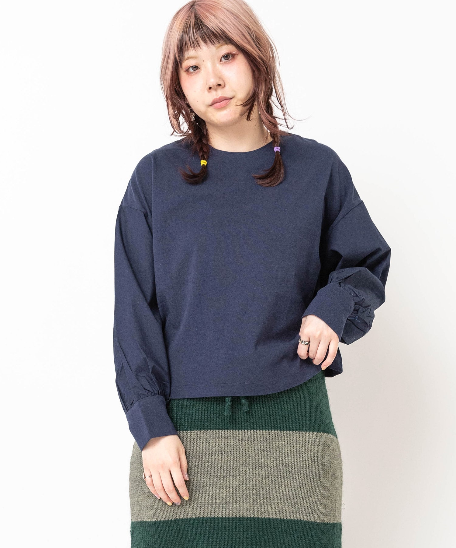 M0627 ドロップショルダーコンビTEE
