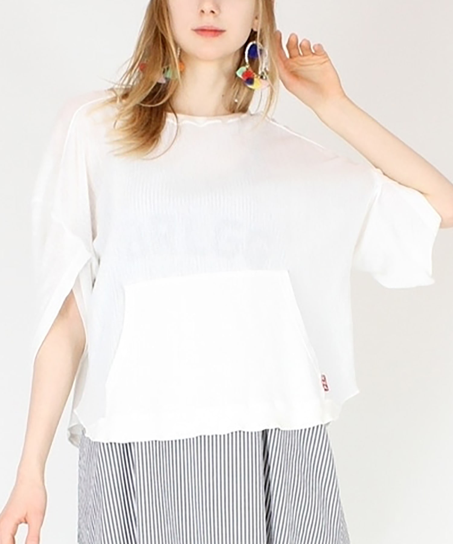 M0709 コットンチュールルーズトレーナー