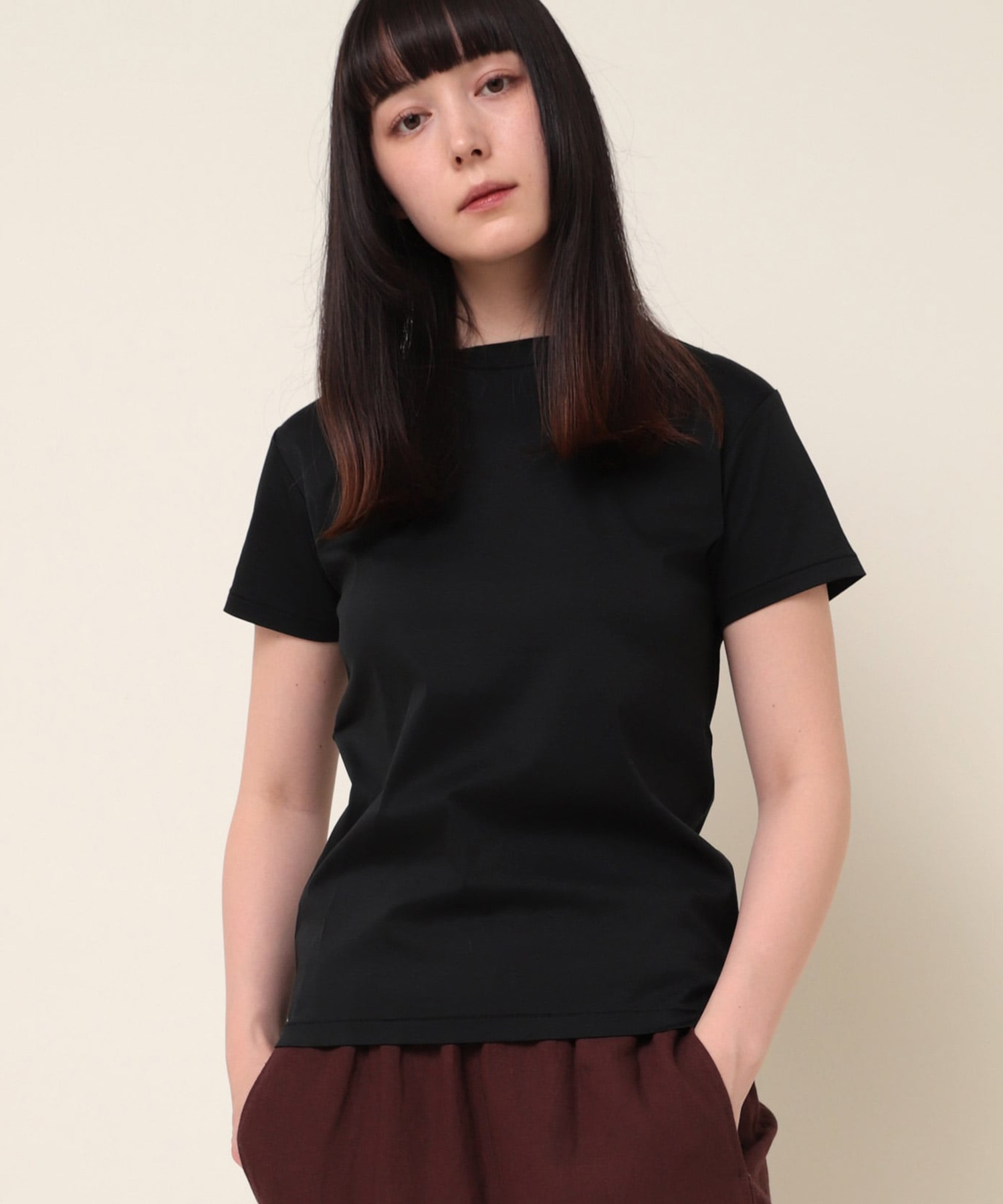 M0948 80/-スムースシルケットクルーネックTシャツ