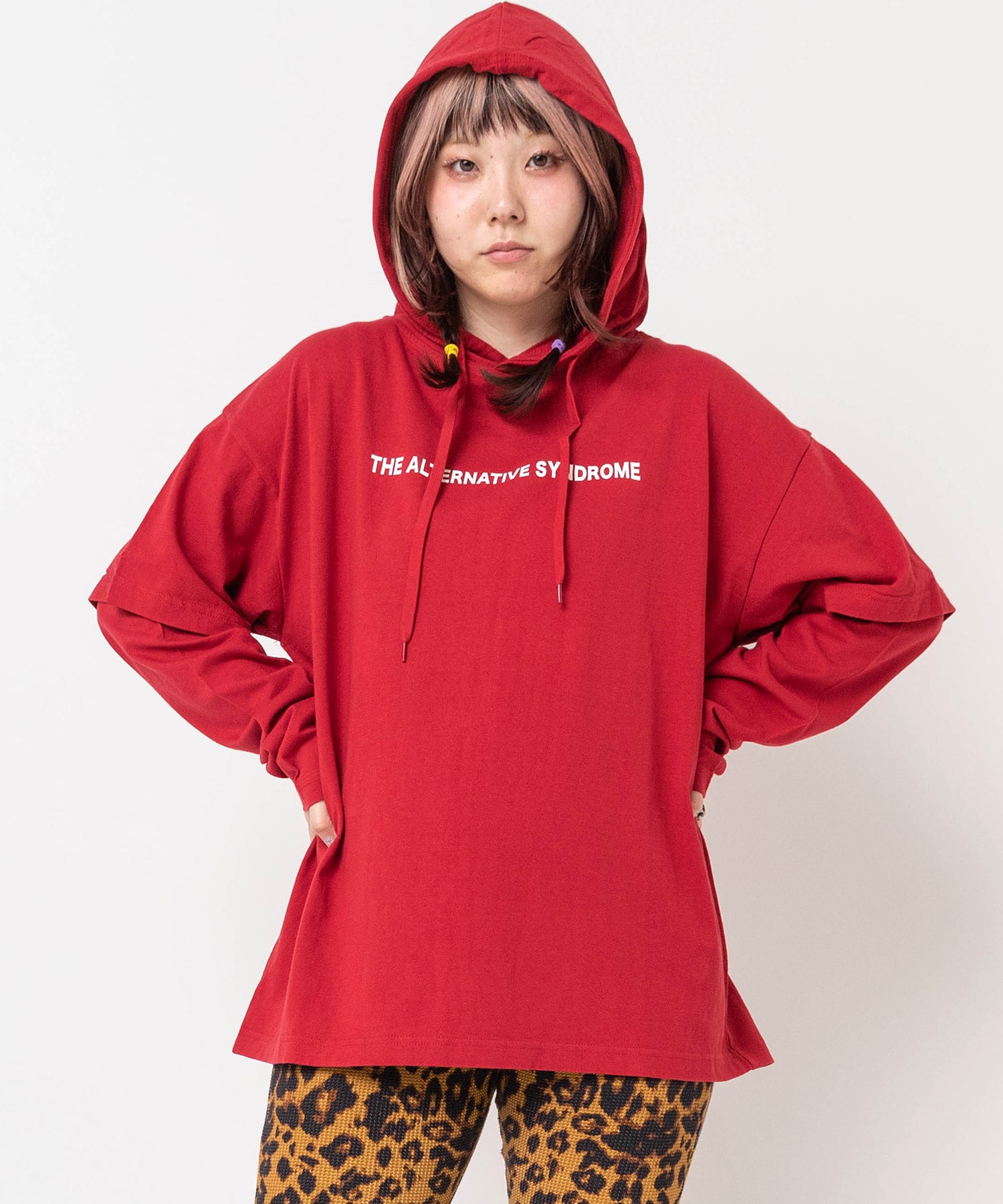 M1085 レイヤード風BIGパーカー