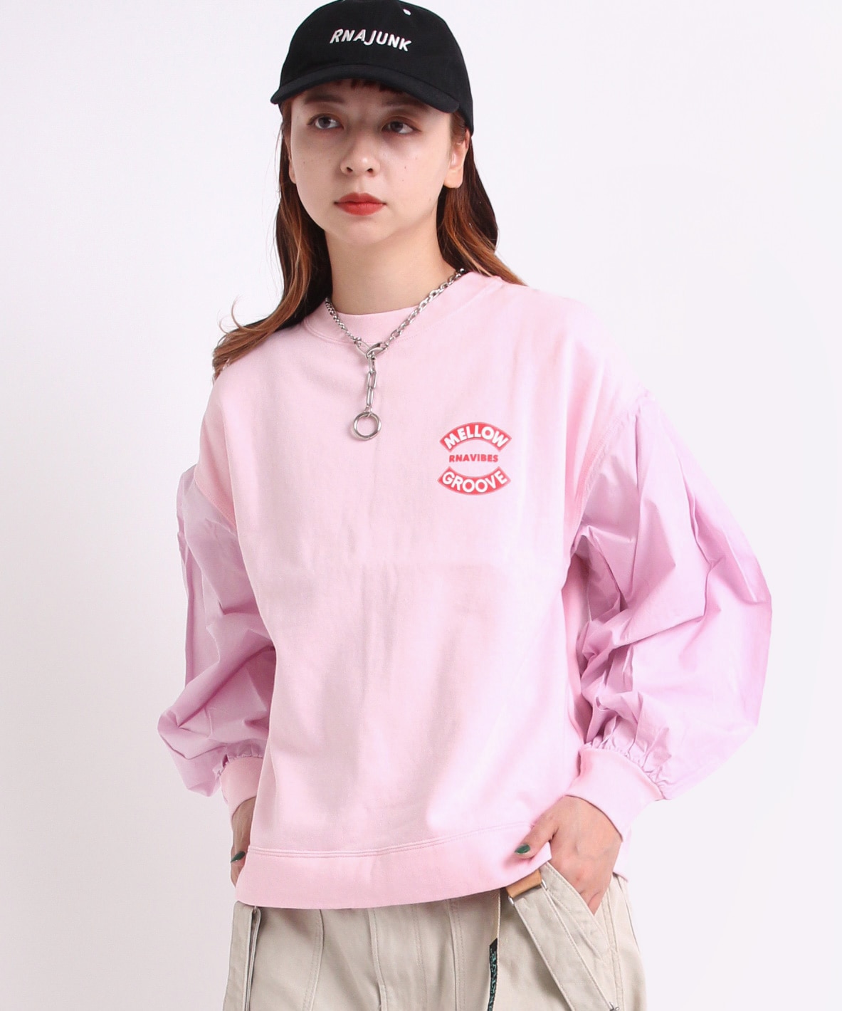 M1361 メロープリントフハクコンビトレーナー