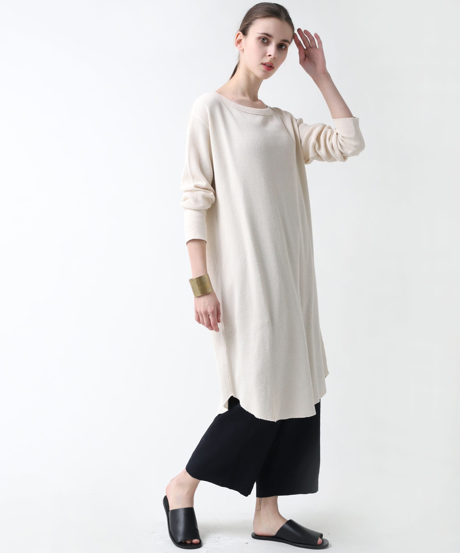 M1378 21OEワッフルワンピース