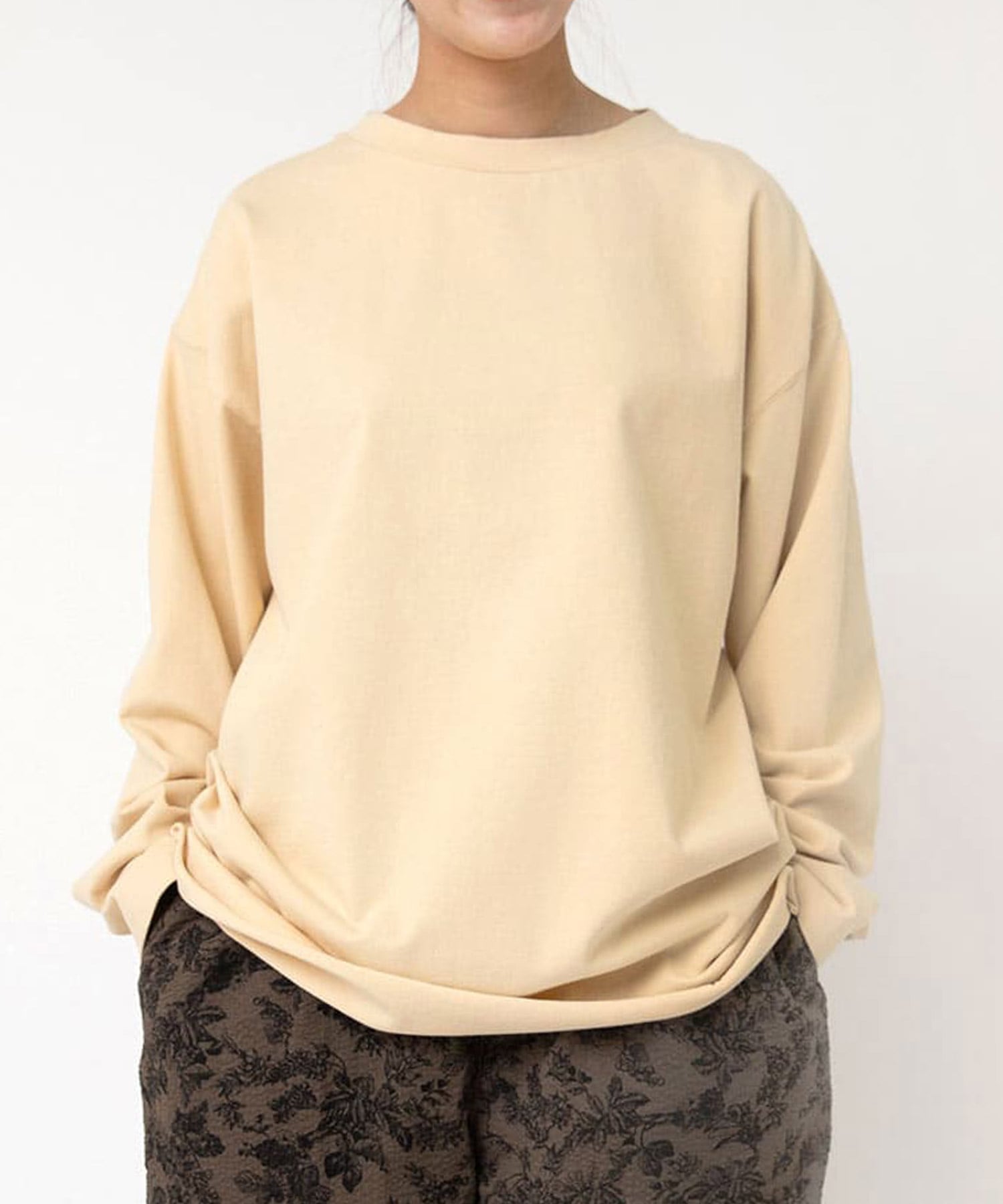 M1481 プレーティング天竺ロング丈ロンT