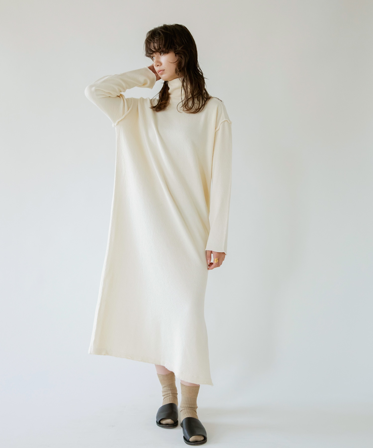 M1512 コットンウールカットオフワンピース