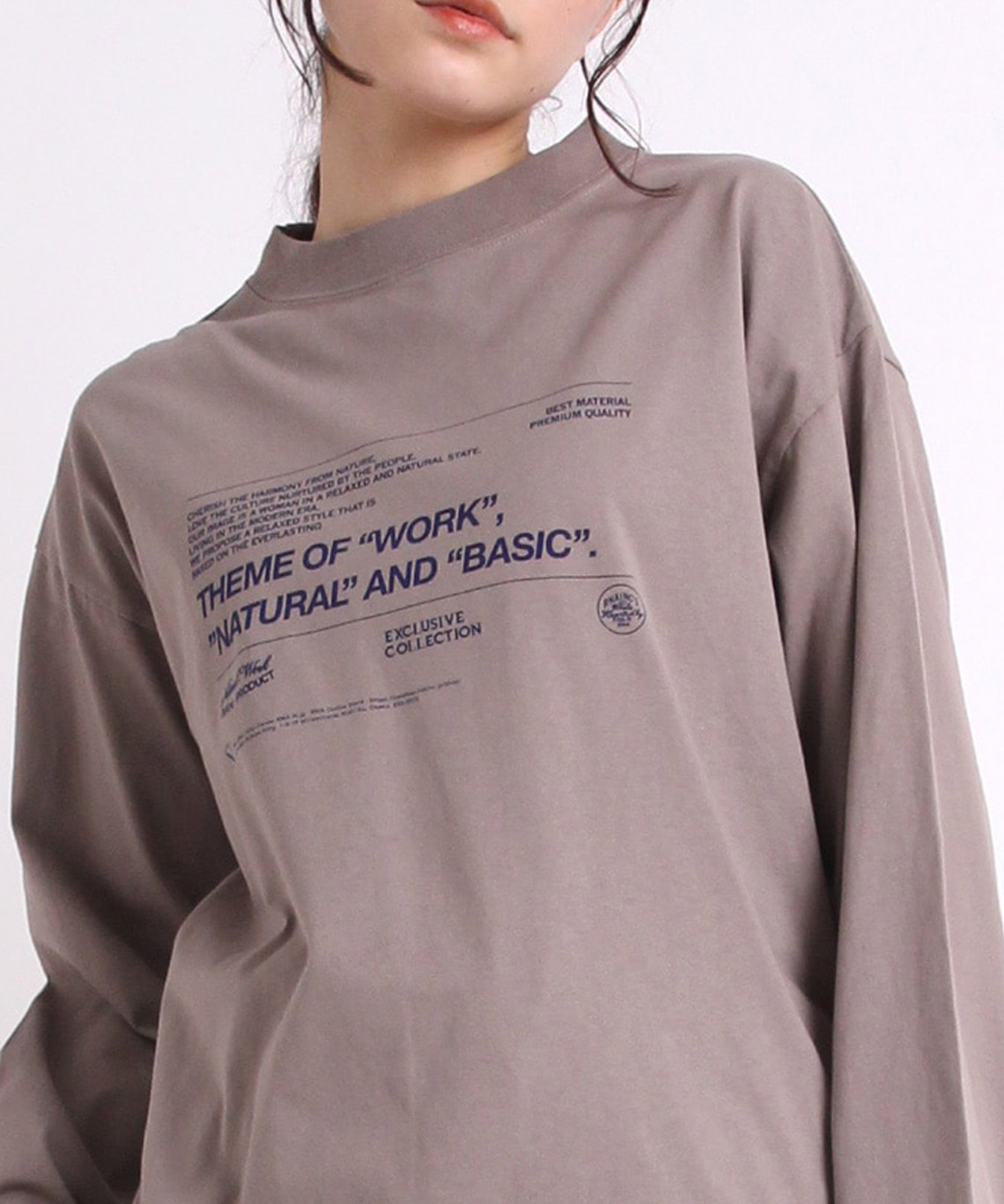 M1814 21/-OE天竺ロゴロングTシャツ