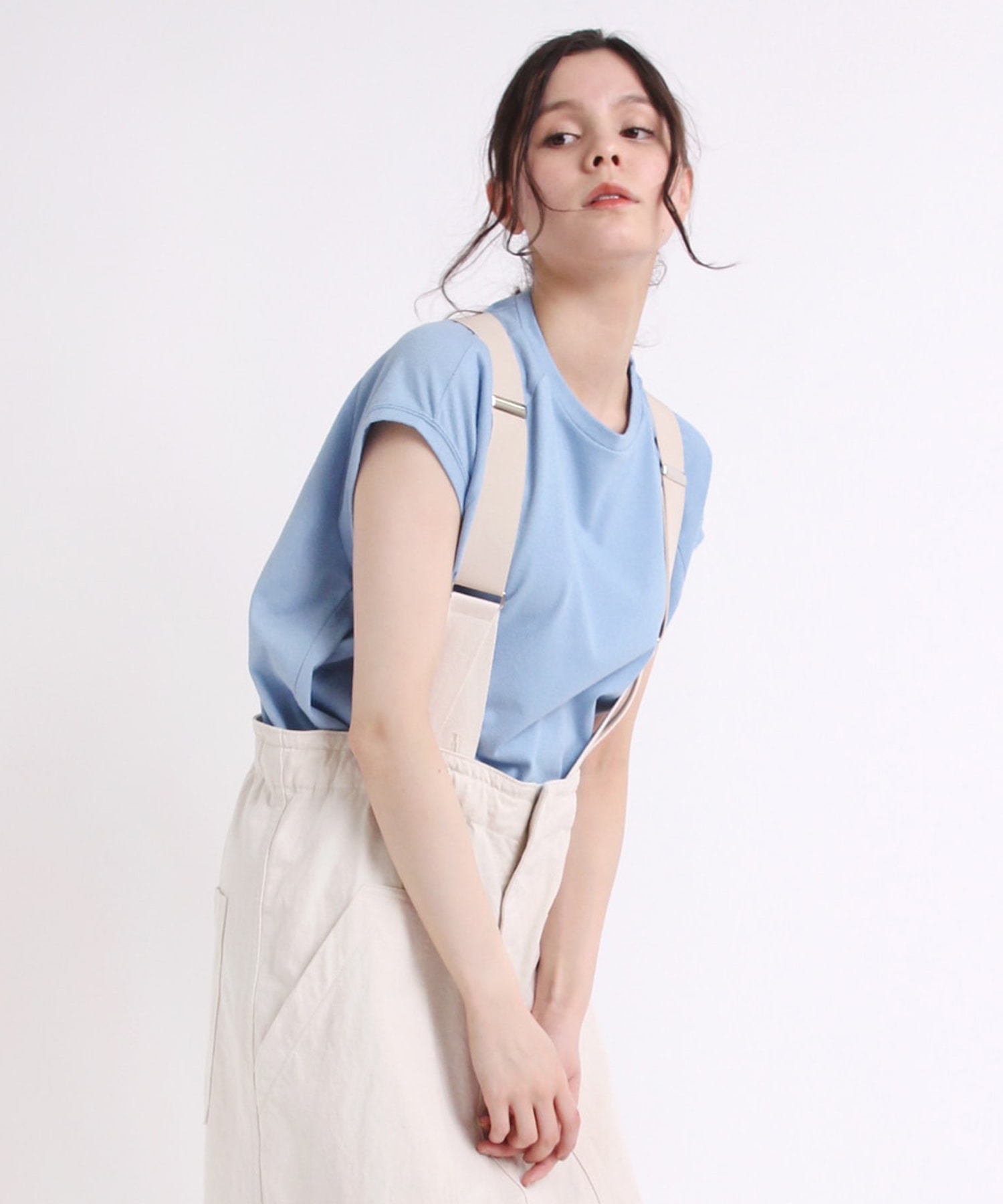 M1879 ブークレー天竺キャップスリーブTシャツ