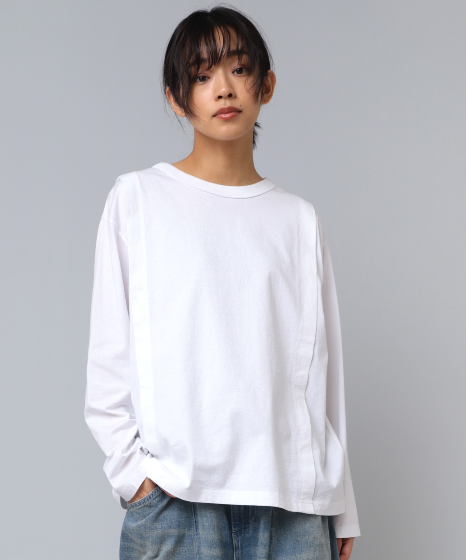 M2167 あつみの違う切り替えロンT