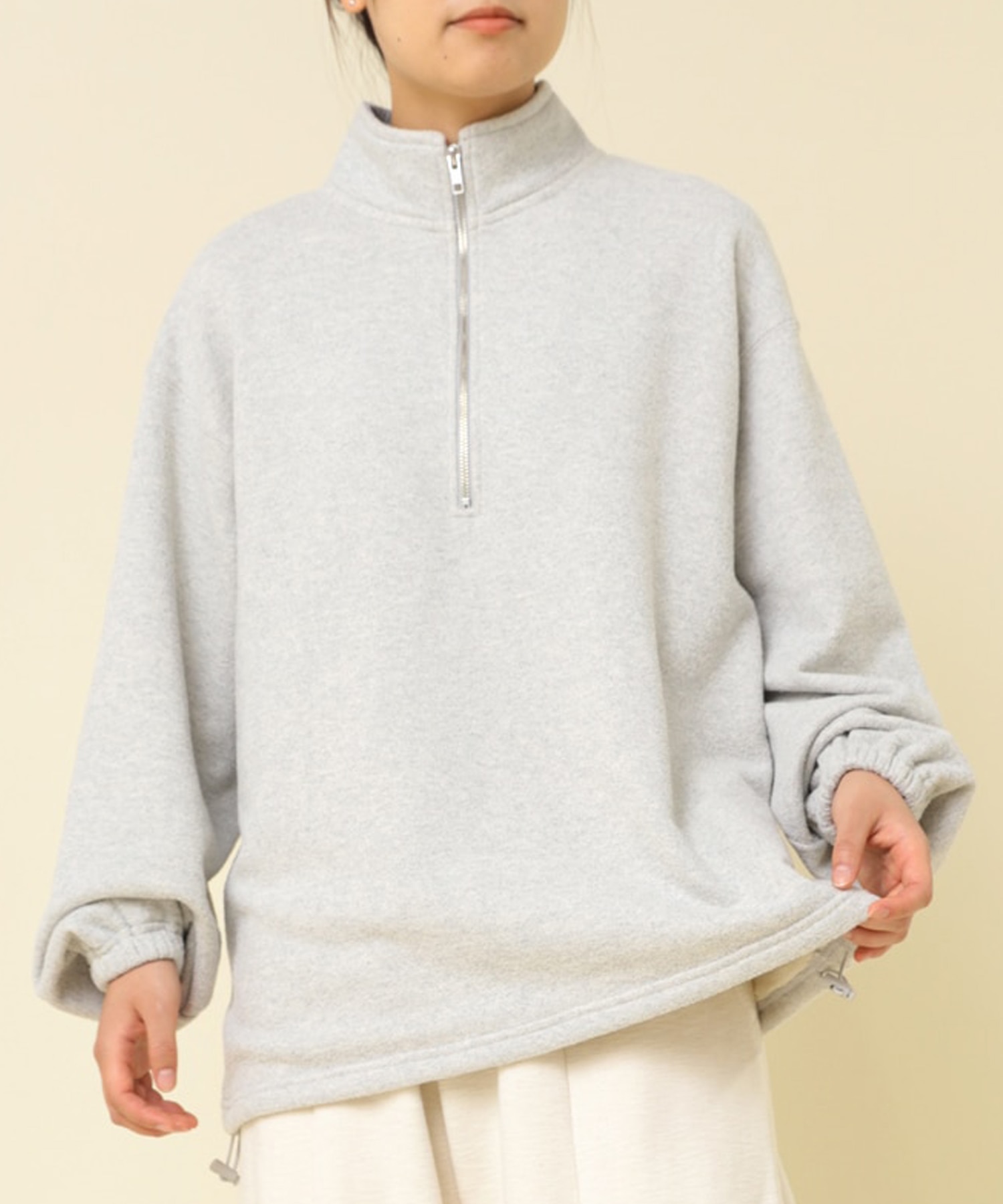 M2341 モールインレイハーフジッププルオーバー
