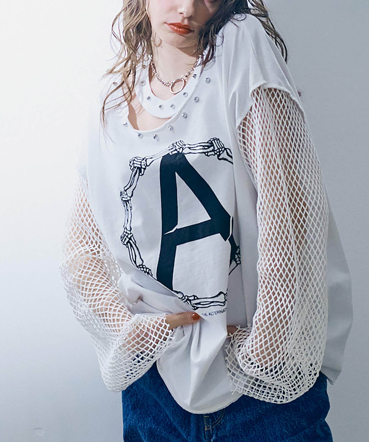 M2401 メッシュスリーブスタッズロンＴ