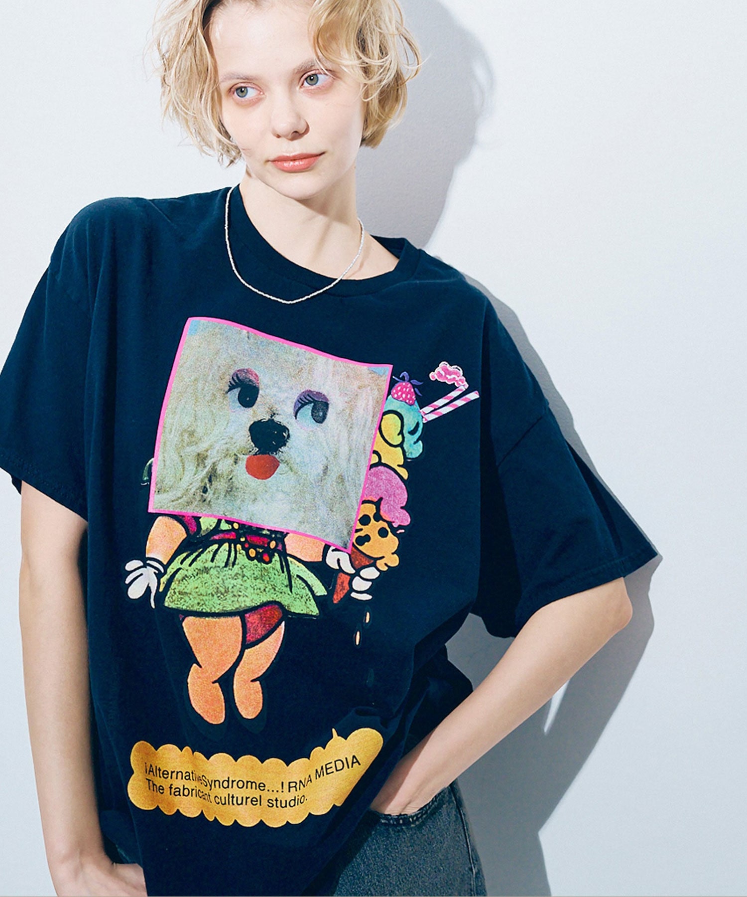 M2471 ヘアリーフェイスプリントＴ