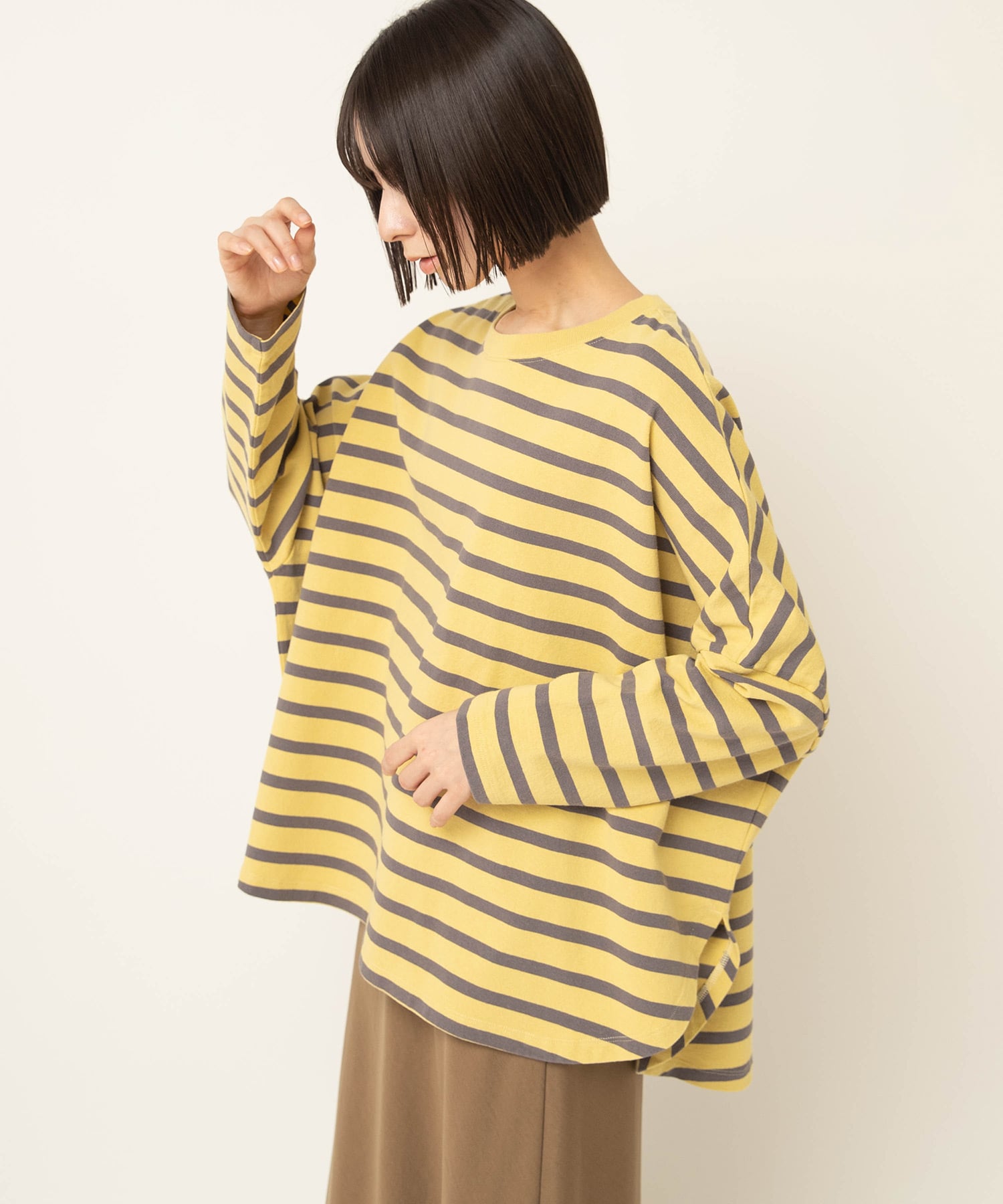 M2483 ヴィンテージコットンワイドルーズボーダープルオーバー