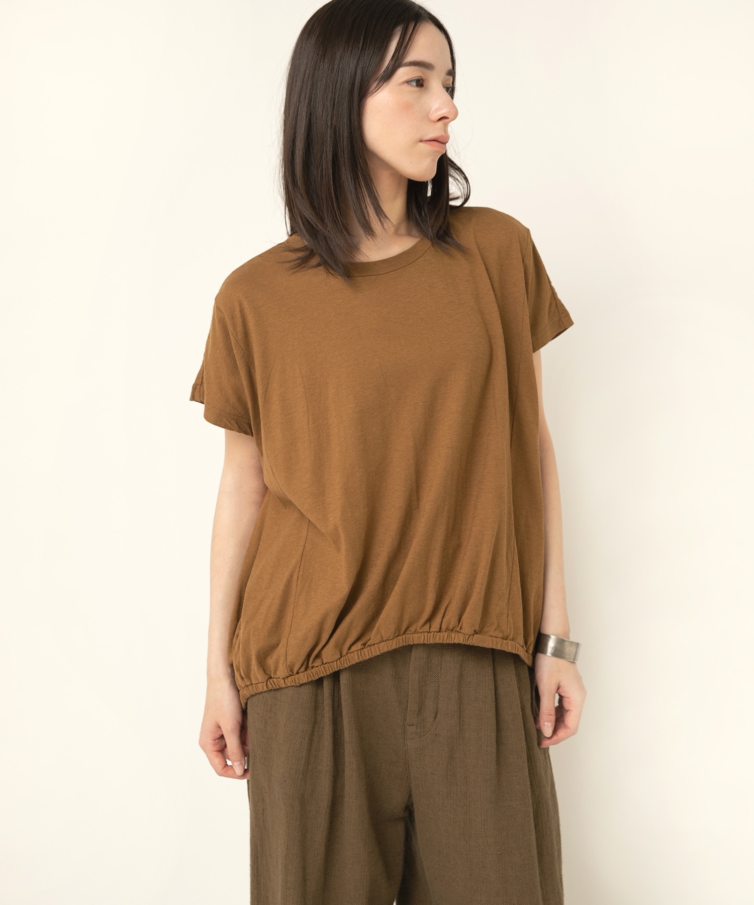 M2486 綿ヘンプヘムギャザープルオーバー