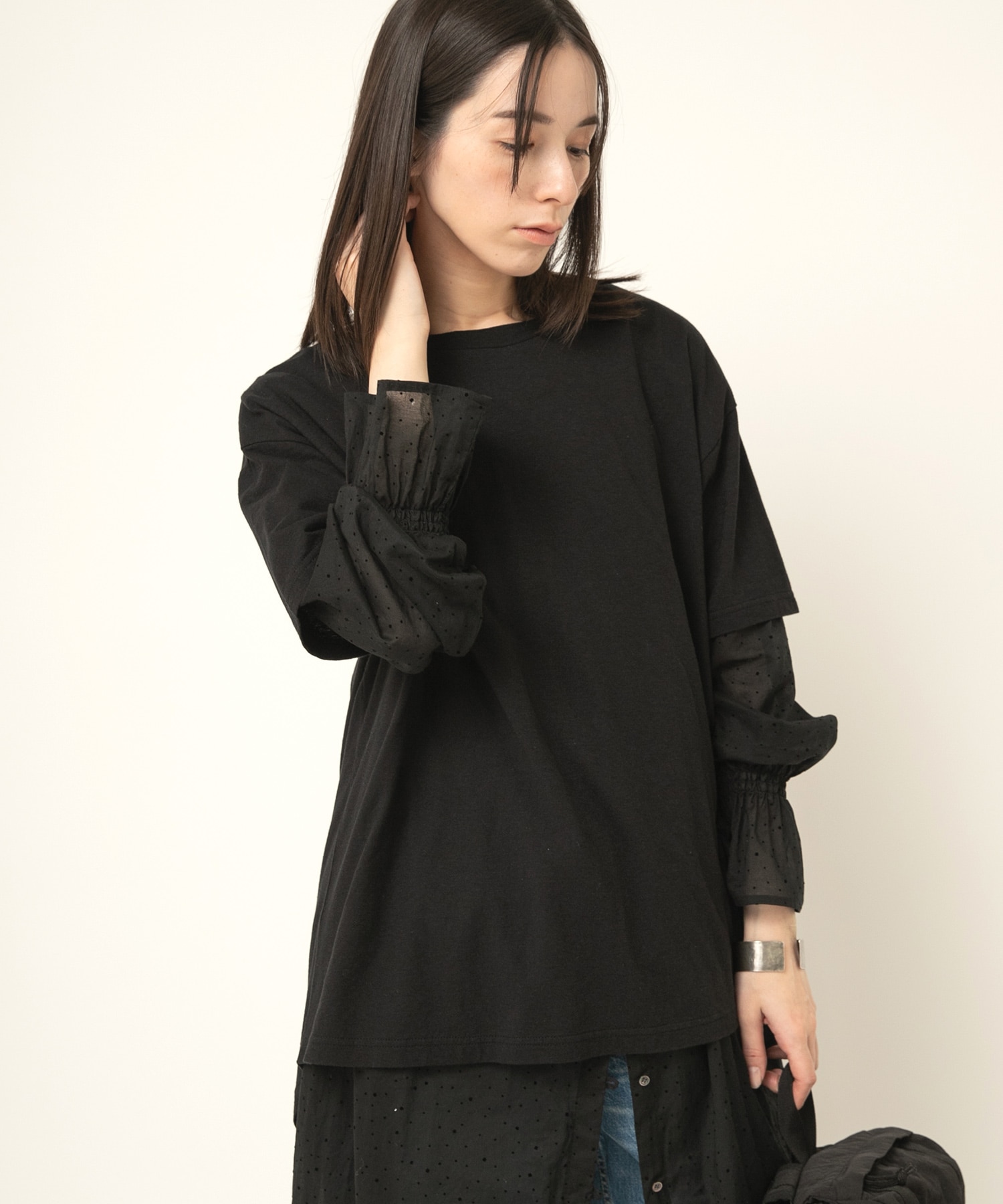 M2487 綿ヘンプバックスリットプルオーバー