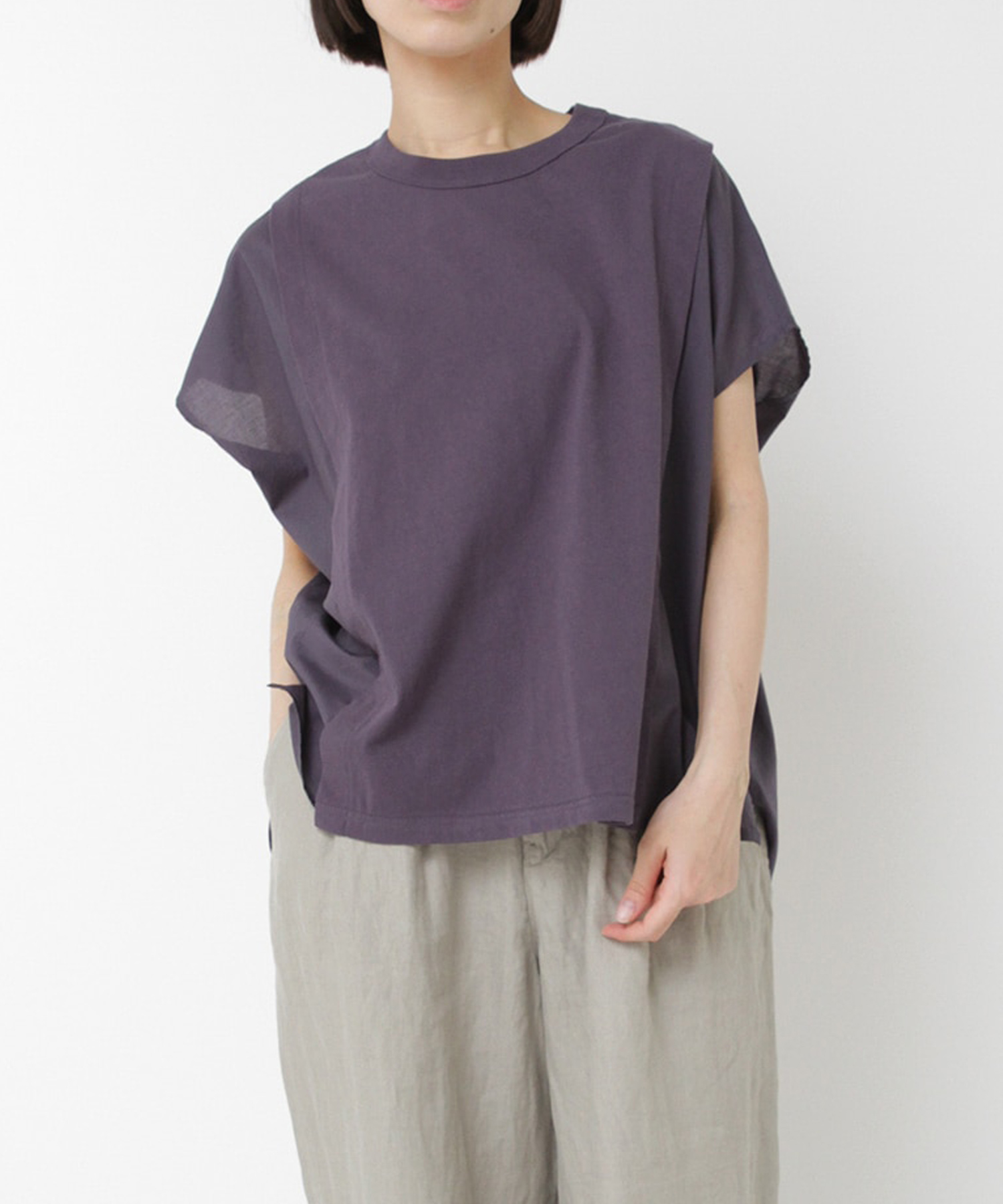 M2508 フレンチスリーブデザインプルオーバー