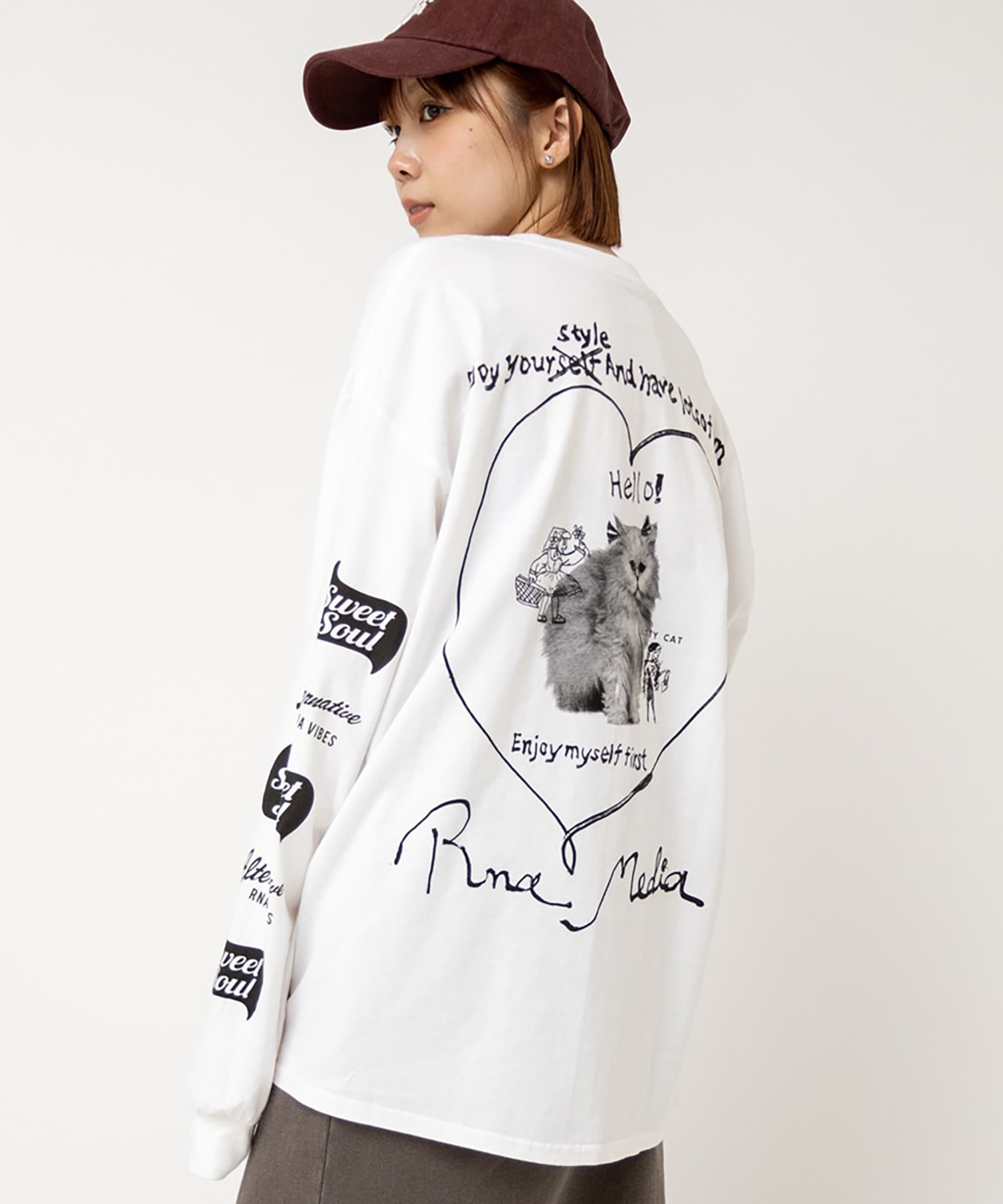 M2520 CATハートプリントロンT