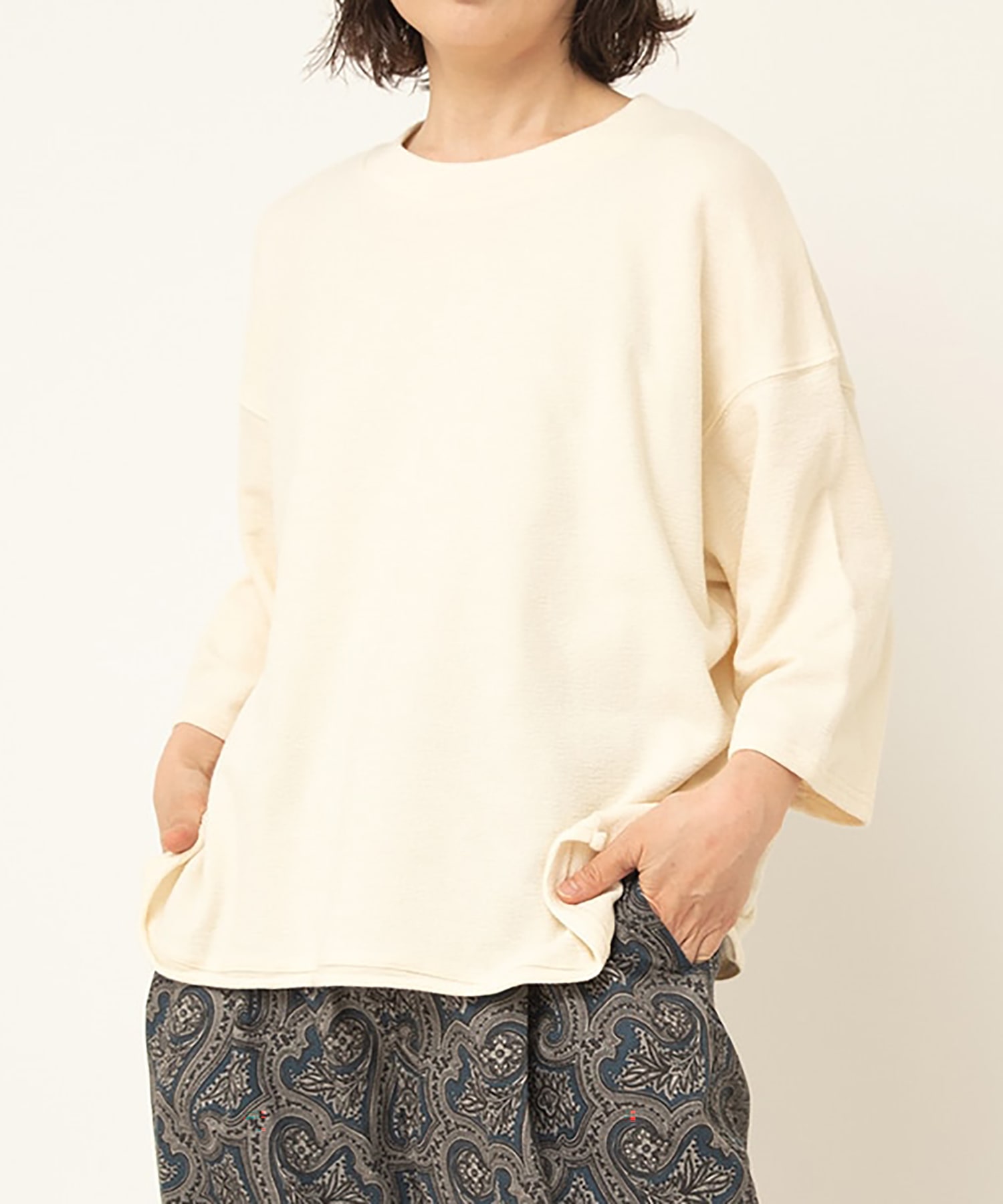 M2530 ブロックインレイ5分袖プルオーバー